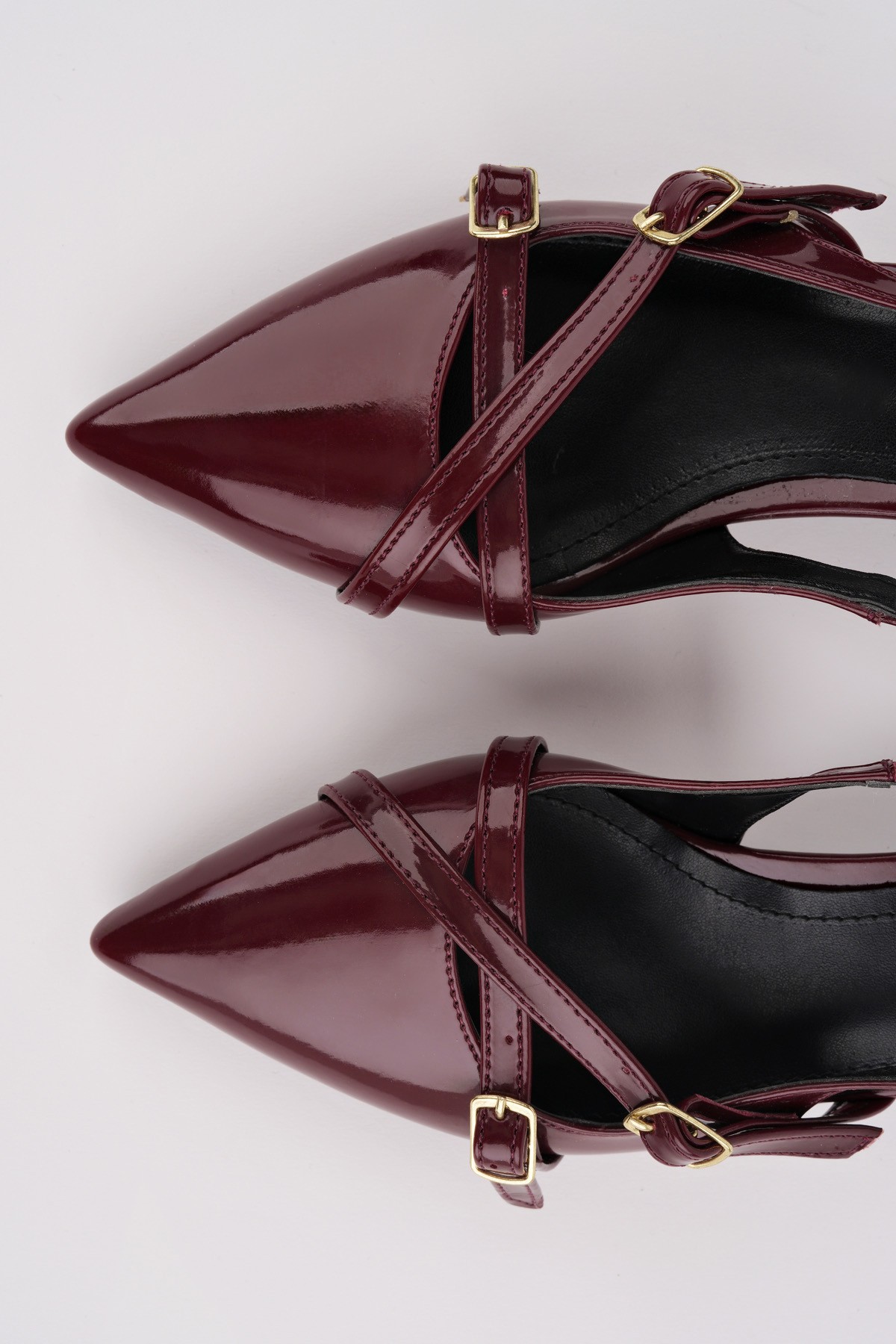 LUMİNA Sivri Burun Arkası Açık Kemer Detaylı İki Bantlı Kadın Kısa Topuklu Ayakkabı - Görsel 5