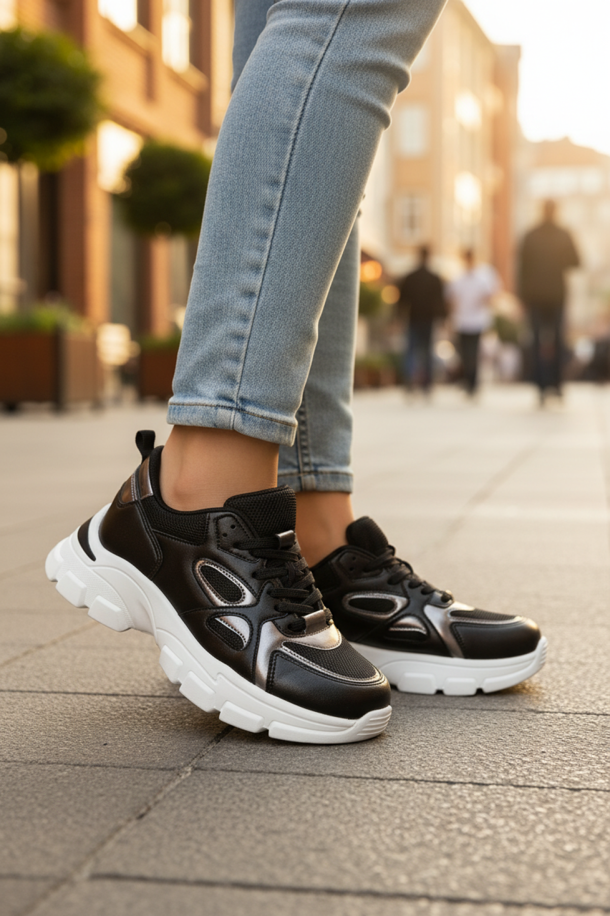 25S-045 5FX Siyah Kadın Sneaker - Görsel 3