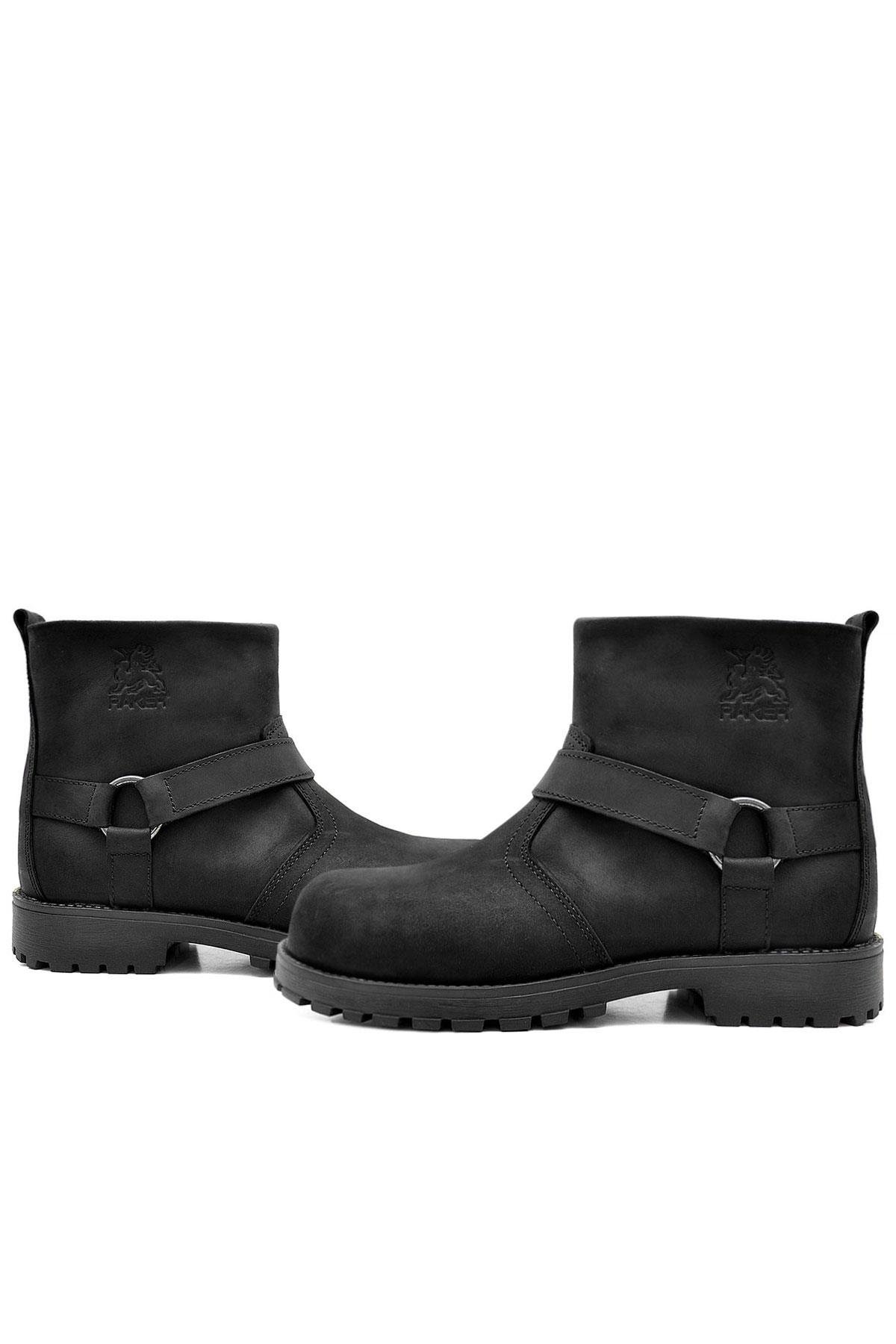 Chiron Hakiki Deri Siyah Fermuarlı Bot - Görsel 7