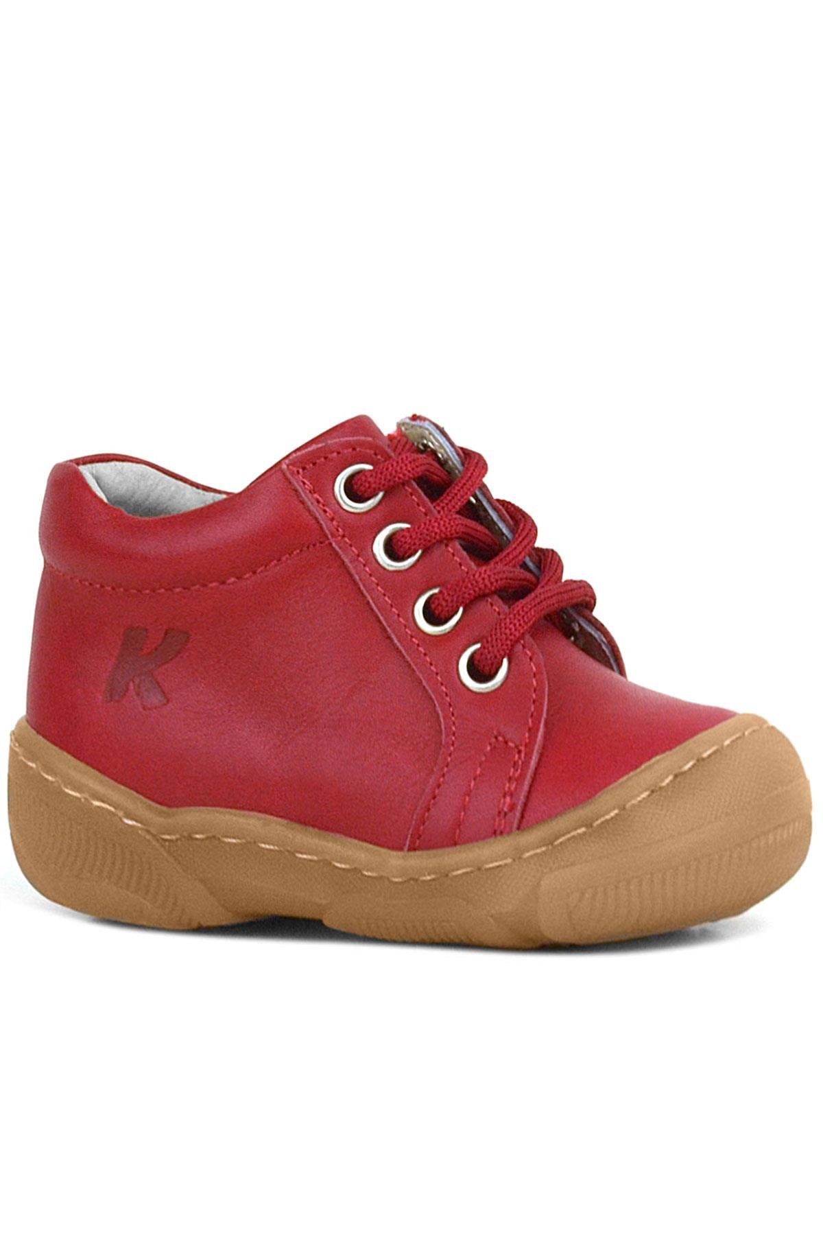 Anatomik Yumuşak Hakiki Deri Fermuarlı Kırmızı Bebek Bot Ayakkabı - Görsel 2