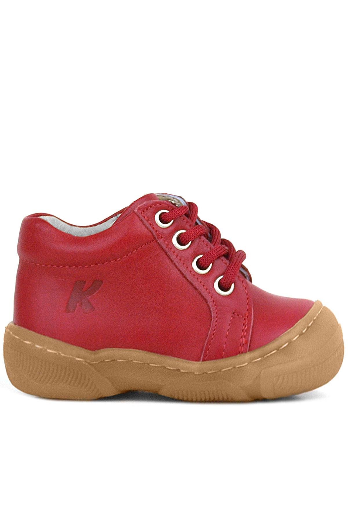 Anatomik Yumuşak Hakiki Deri Fermuarlı Kırmızı Bebek Bot Ayakkabı - Görsel 3