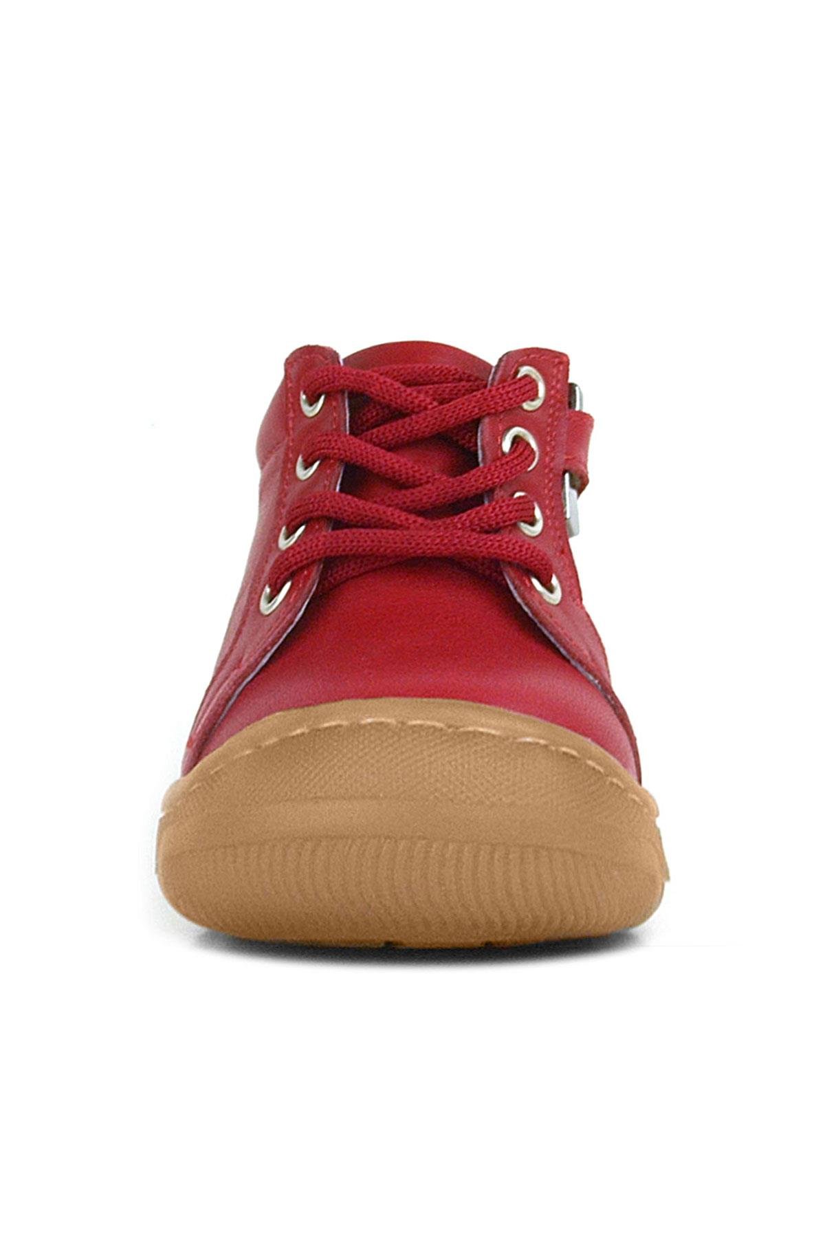 Anatomik Yumuşak Hakiki Deri Fermuarlı Kırmızı Bebek Bot Ayakkabı - Görsel 5