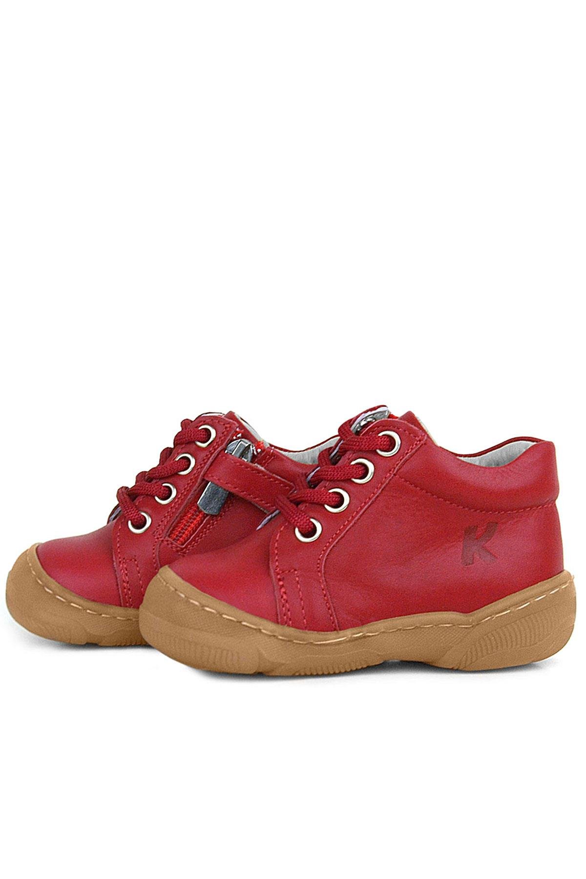 Anatomik Yumuşak Hakiki Deri Fermuarlı Kırmızı Bebek Bot Ayakkabı - Görsel 6