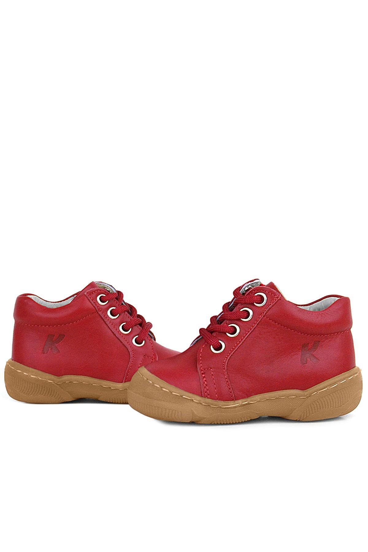 Anatomik Yumuşak Hakiki Deri Fermuarlı Kırmızı Bebek Bot Ayakkabı - Görsel 8