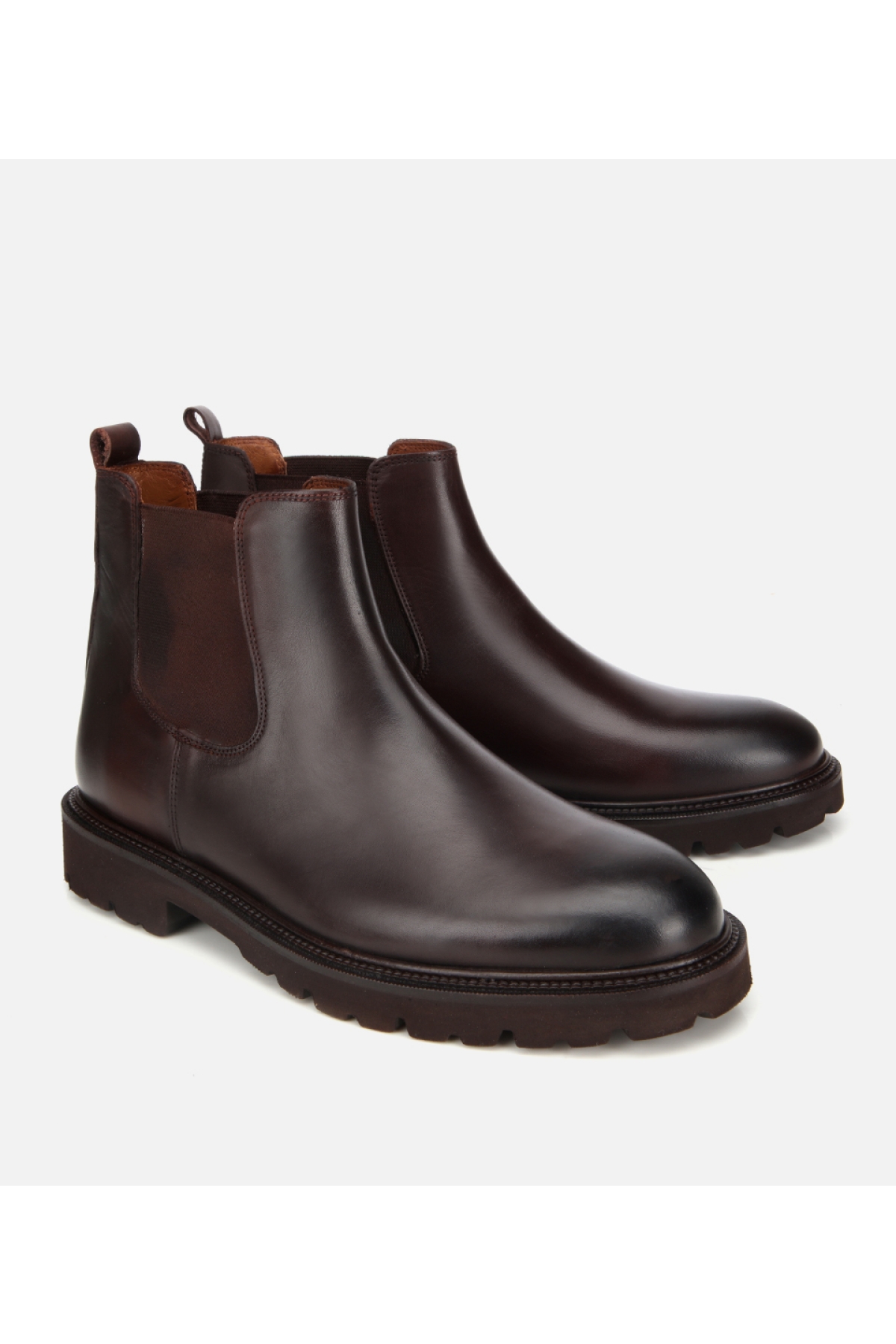 Erkek Deri Kahverengi Lastik Detaylı Chelsea Bot - Görsel 2