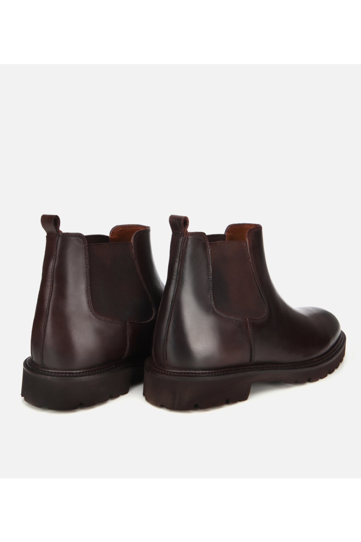 Erkek Deri Kahverengi Lastik Detaylı Chelsea Bot - Görsel 4