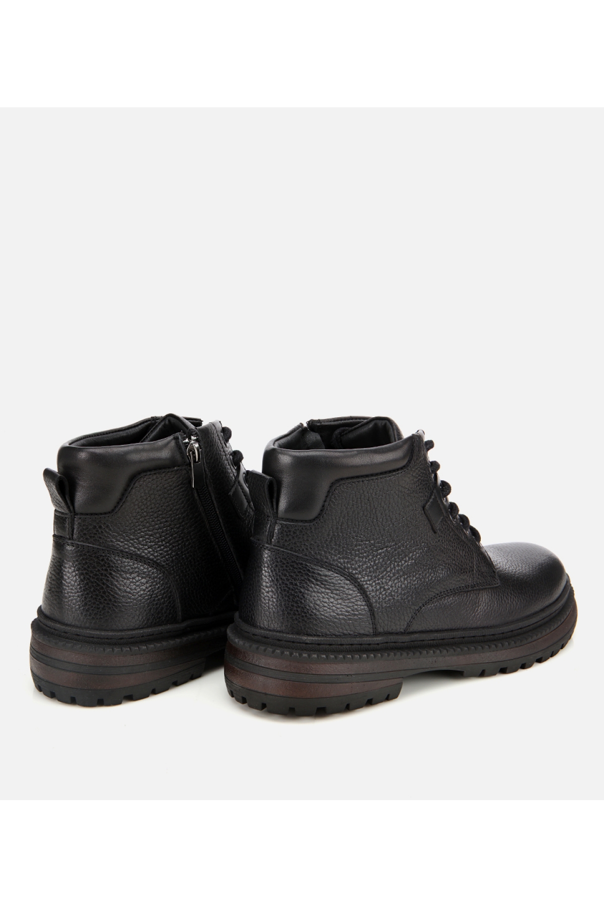 Erkek Deri Siyah Bağcıklı Kalın Tabanlı Casual Bot - Görsel 4