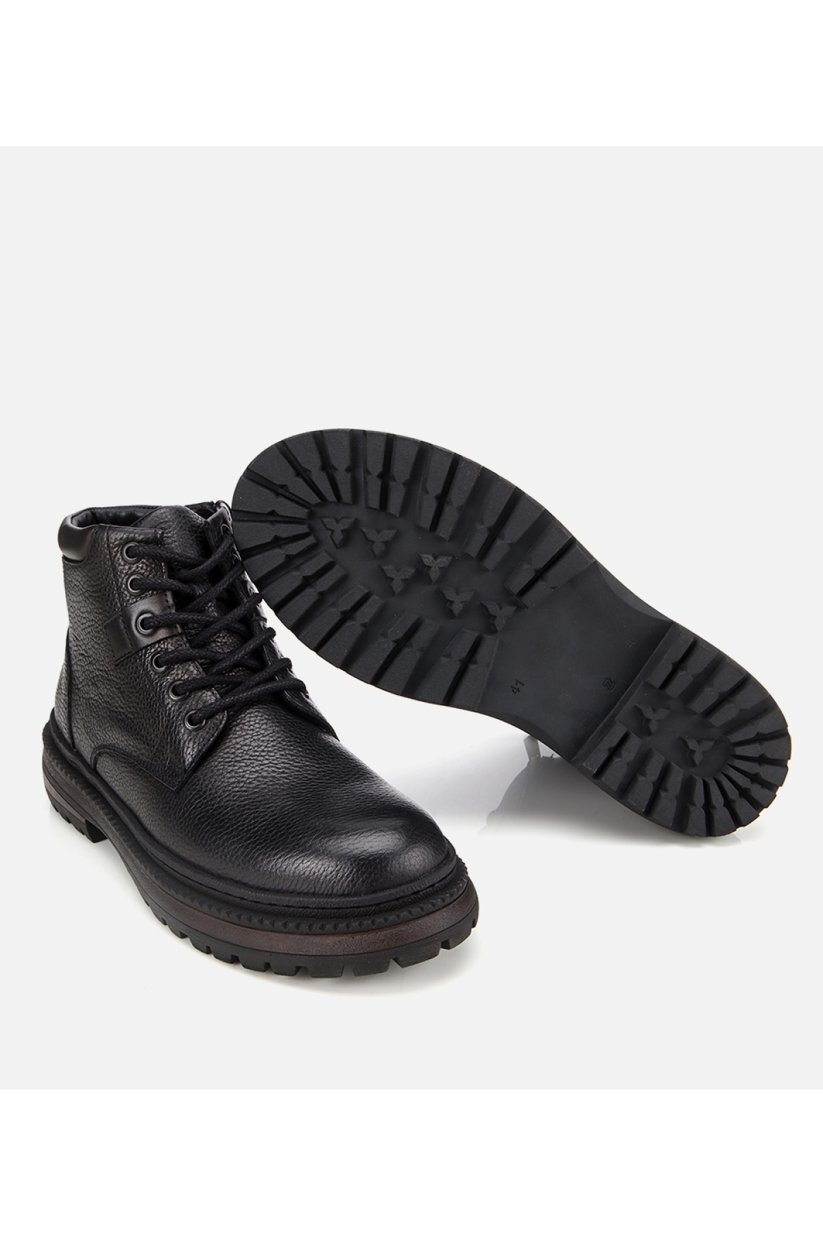 Erkek Deri Siyah Bağcıklı Kalın Tabanlı Casual Bot - Görsel 6
