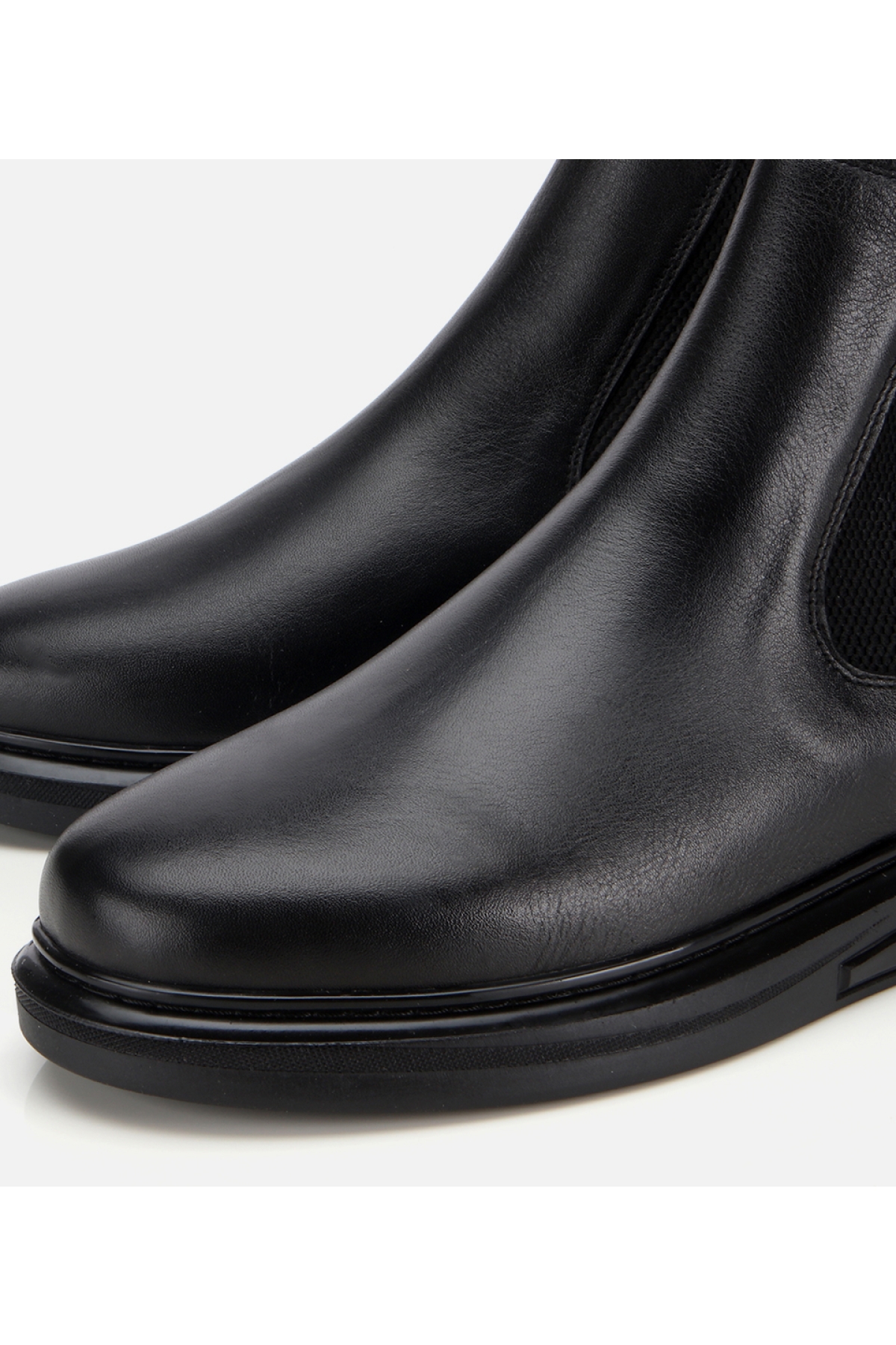 Erkek Deri Siyah Lastik Detaylı Comfort Chealsea Bot - Görsel 3