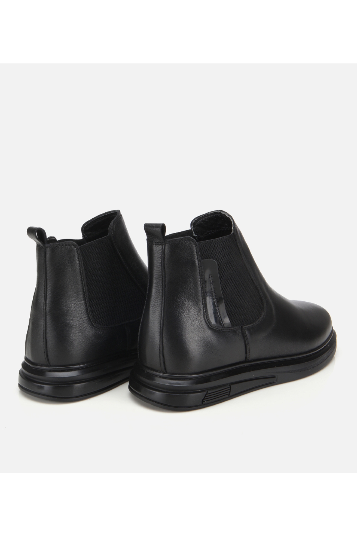 Erkek Deri Siyah Lastik Detaylı Comfort Chealsea Bot - Görsel 4