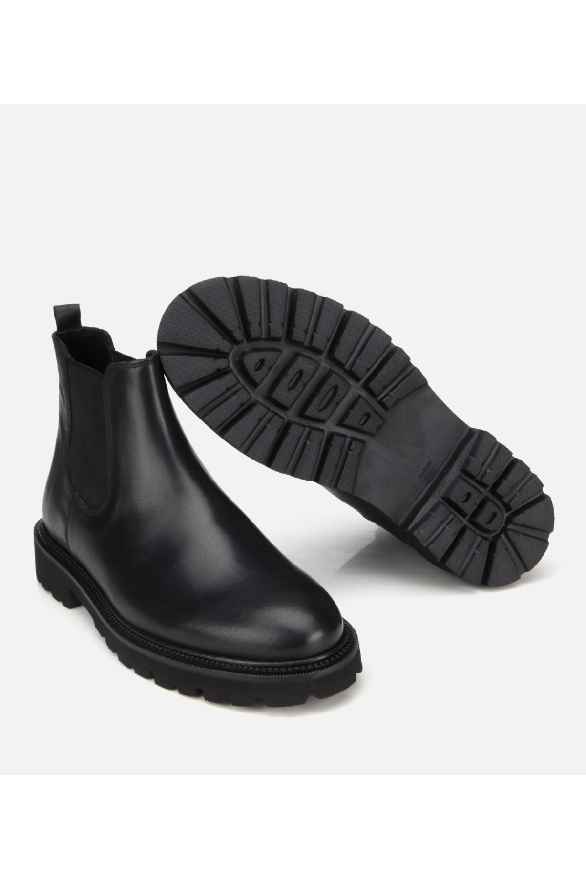 Erkek Deri Siyah Lastik Detaylı Chelsea Bot - Görsel 6