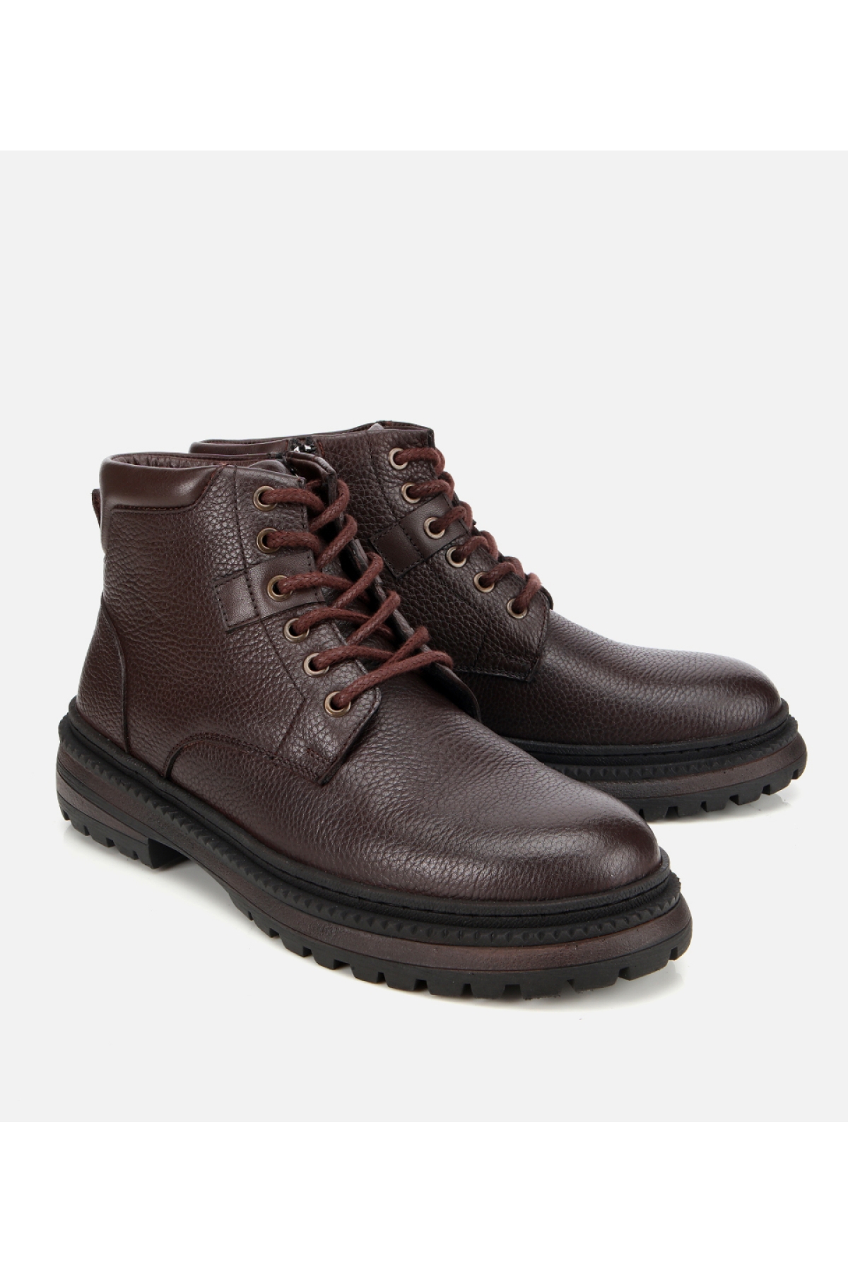 Erkek Deri Kahverengi Bağcıklı Kalın Tabanlı Casual Bot - Görsel 2