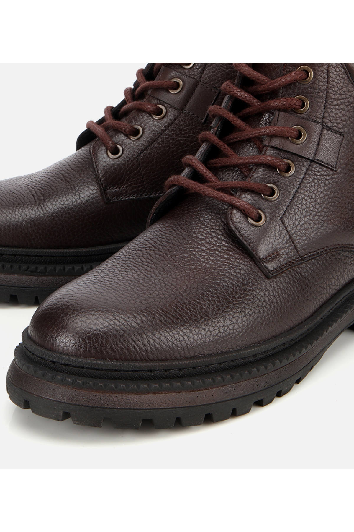 Erkek Deri Kahverengi Bağcıklı Kalın Tabanlı Casual Bot - Görsel 3
