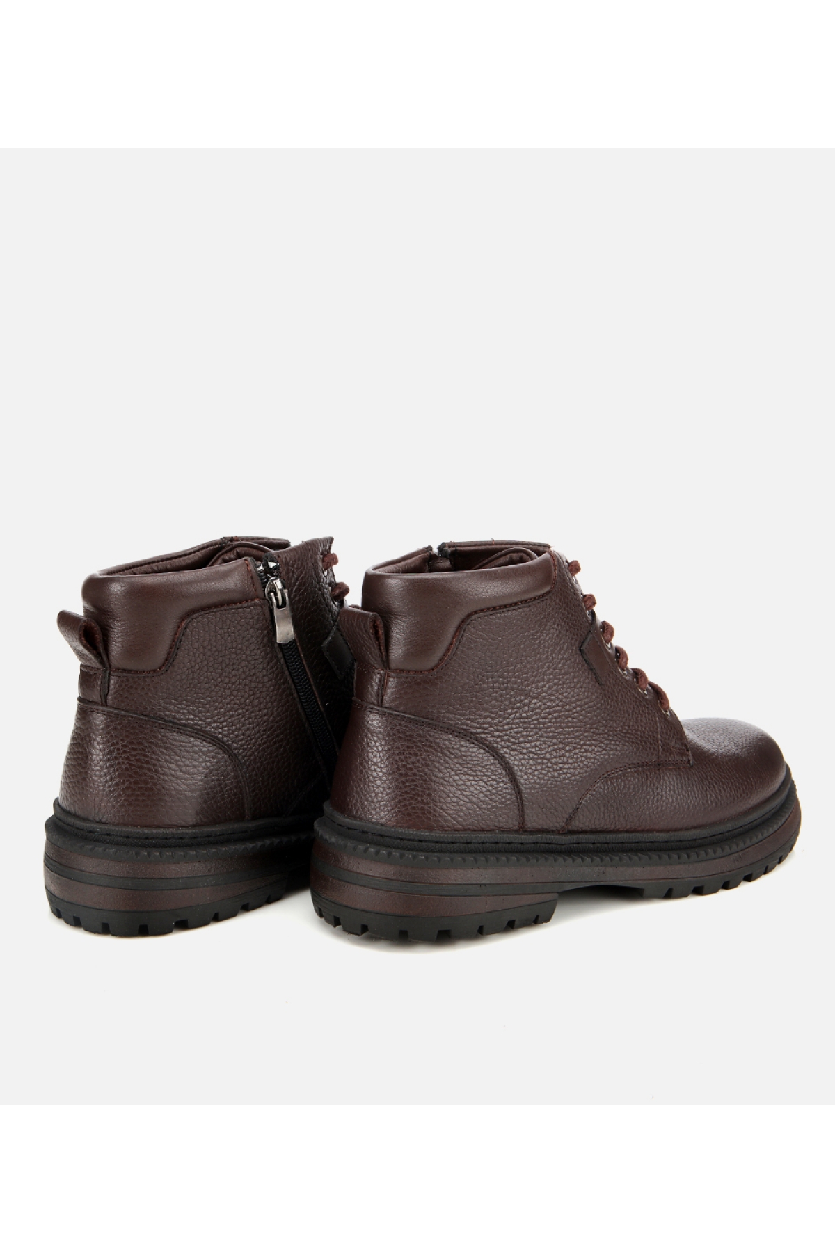 Erkek Deri Kahverengi Bağcıklı Kalın Tabanlı Casual Bot - Görsel 4