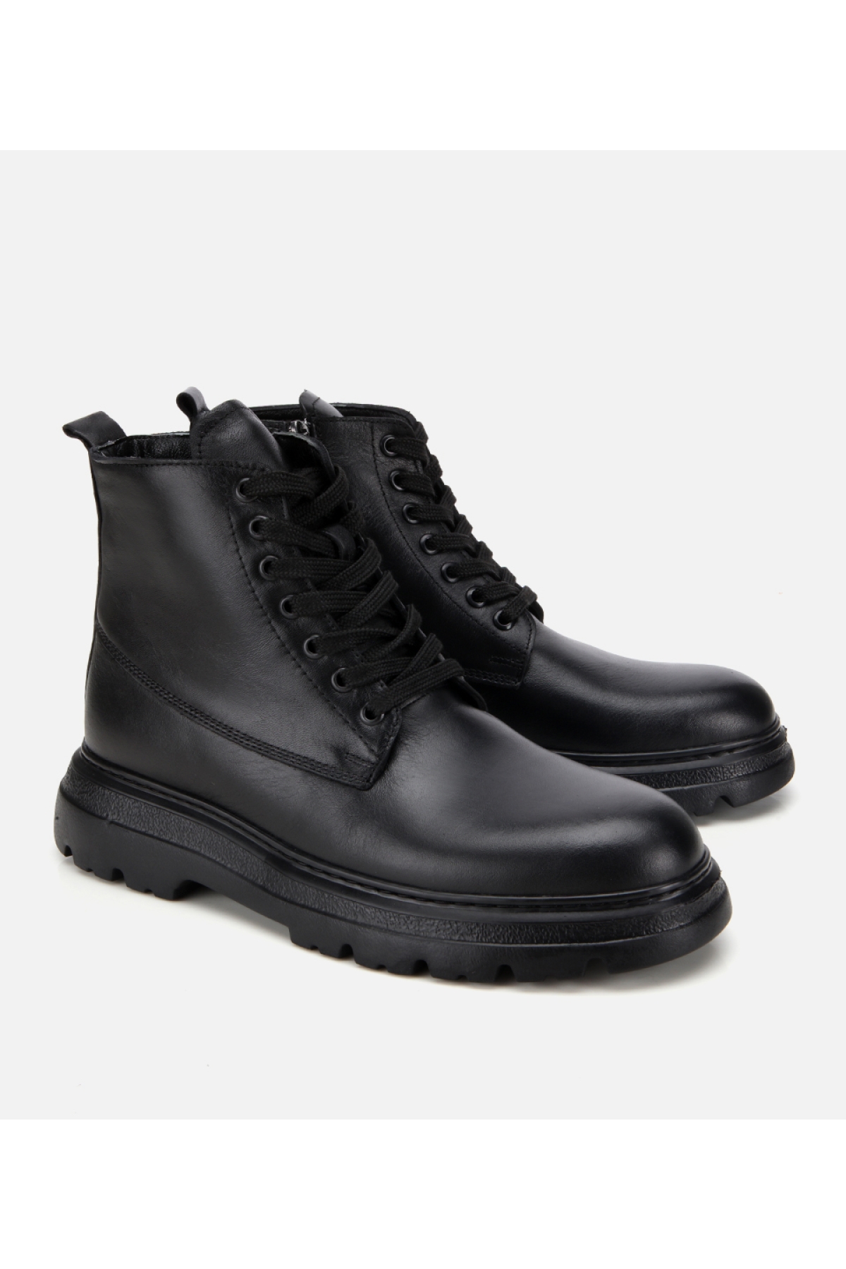Erkek Deri Siyah Fermuarlı Yüksek Tabanlı Casual Bot - Görsel 2