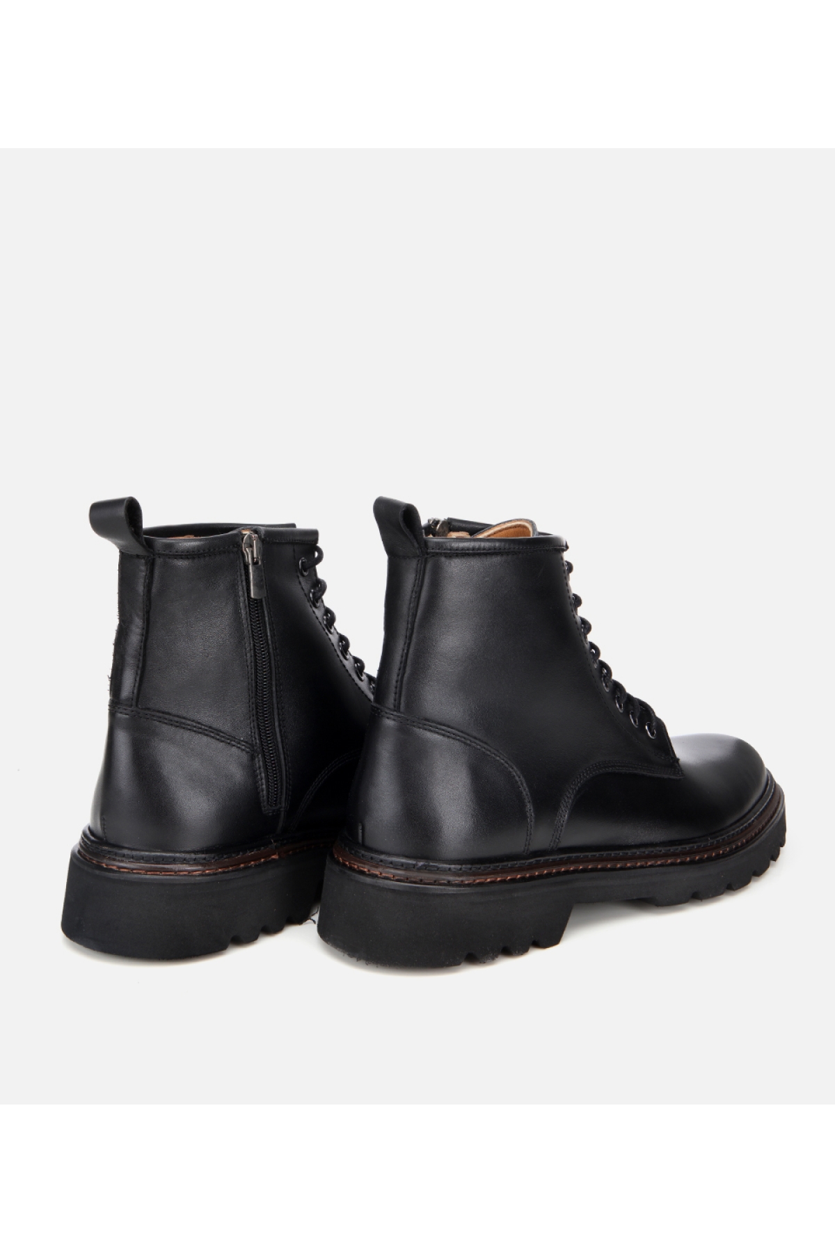 Erkek Deri Siyah Fermuarlı Kalın Tabanlı Casual Bot - Görsel 4