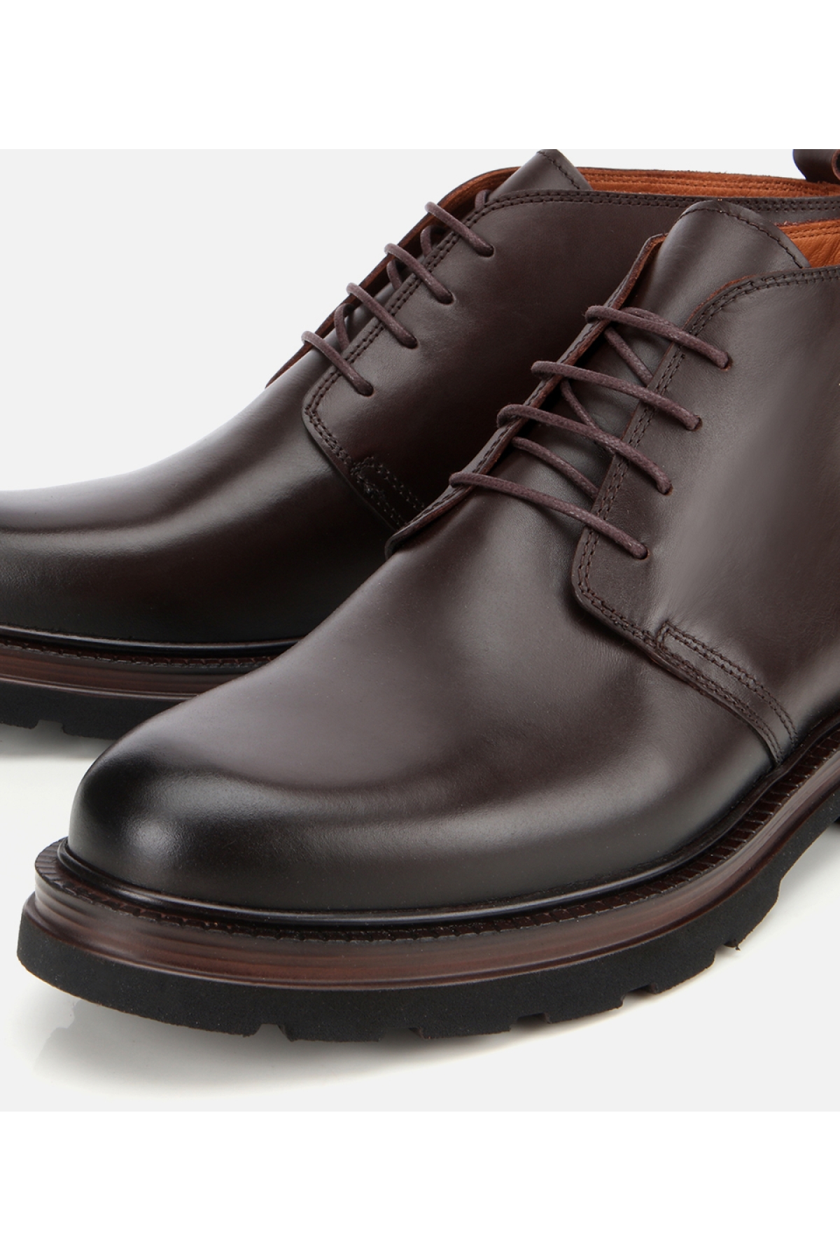 Erkek Deri Kahverengi BağcıklıYumuşak Dokulu Klasik Bot - Görsel 2