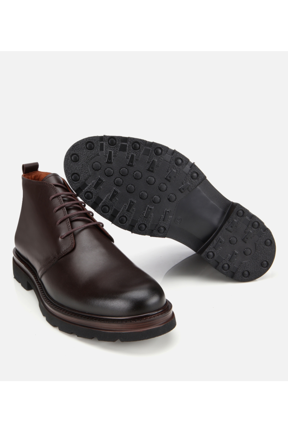 Erkek Deri Kahverengi BağcıklıYumuşak Dokulu Klasik Bot - Görsel 4