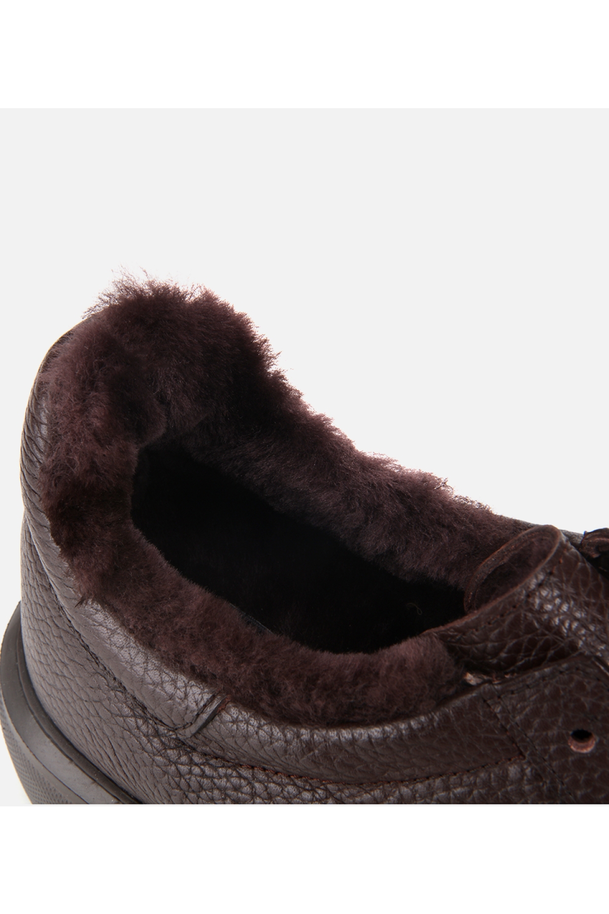 Erkek Deri Kahverengi İçi Kürklü Düz Günlük Ayakkabı - Görsel 7