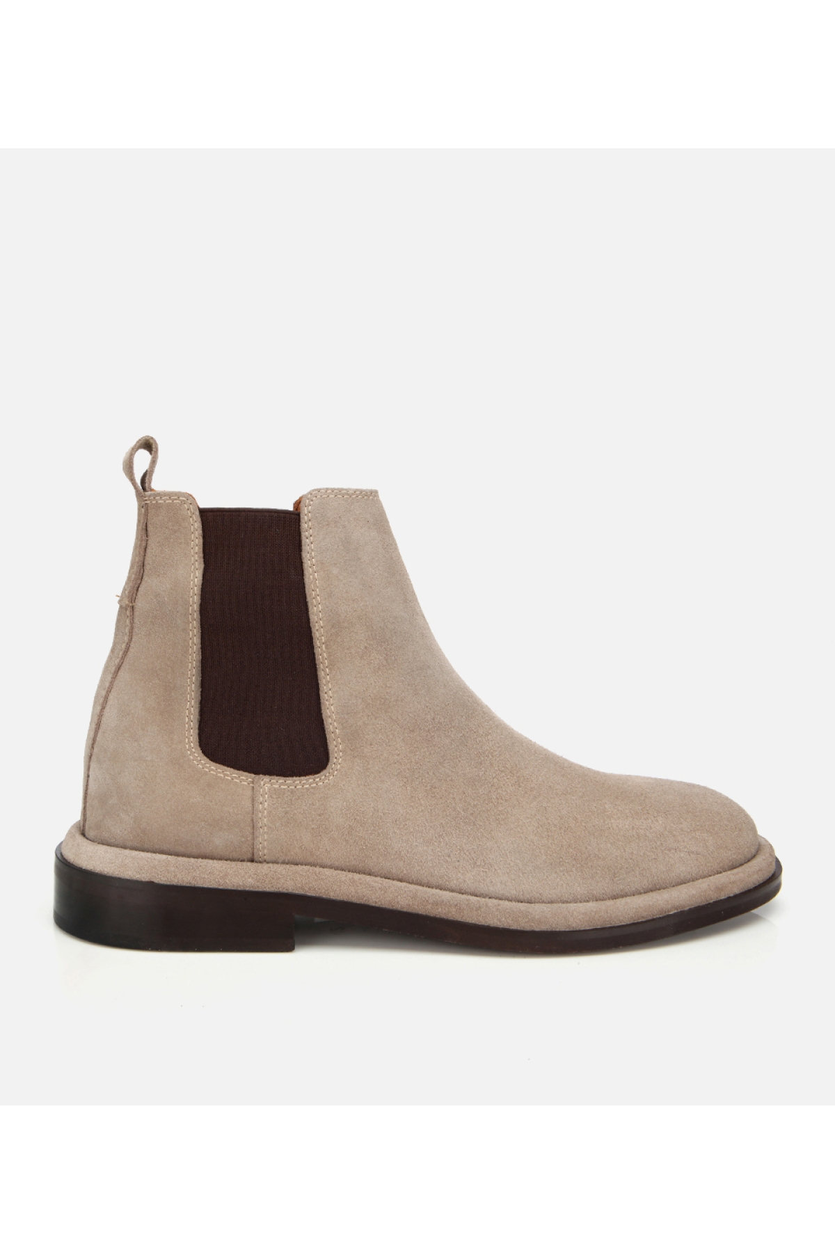 Hotiç Erkek Süet Deri Bej Siyah Lastik Detaylı Chelsea Bot model görseli