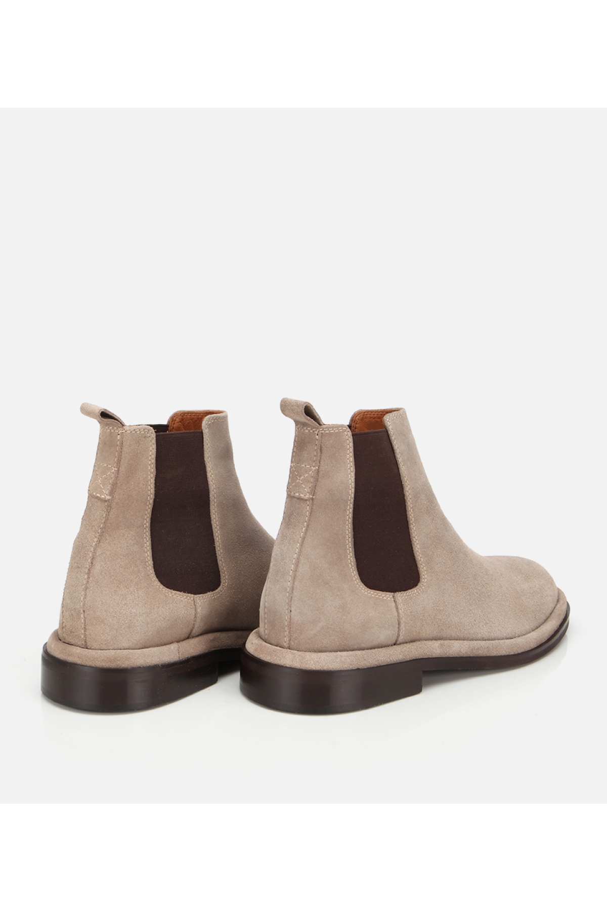 Erkek Süet Deri Bej Lastik Detaylı Chelsea Bot - Görsel 4
