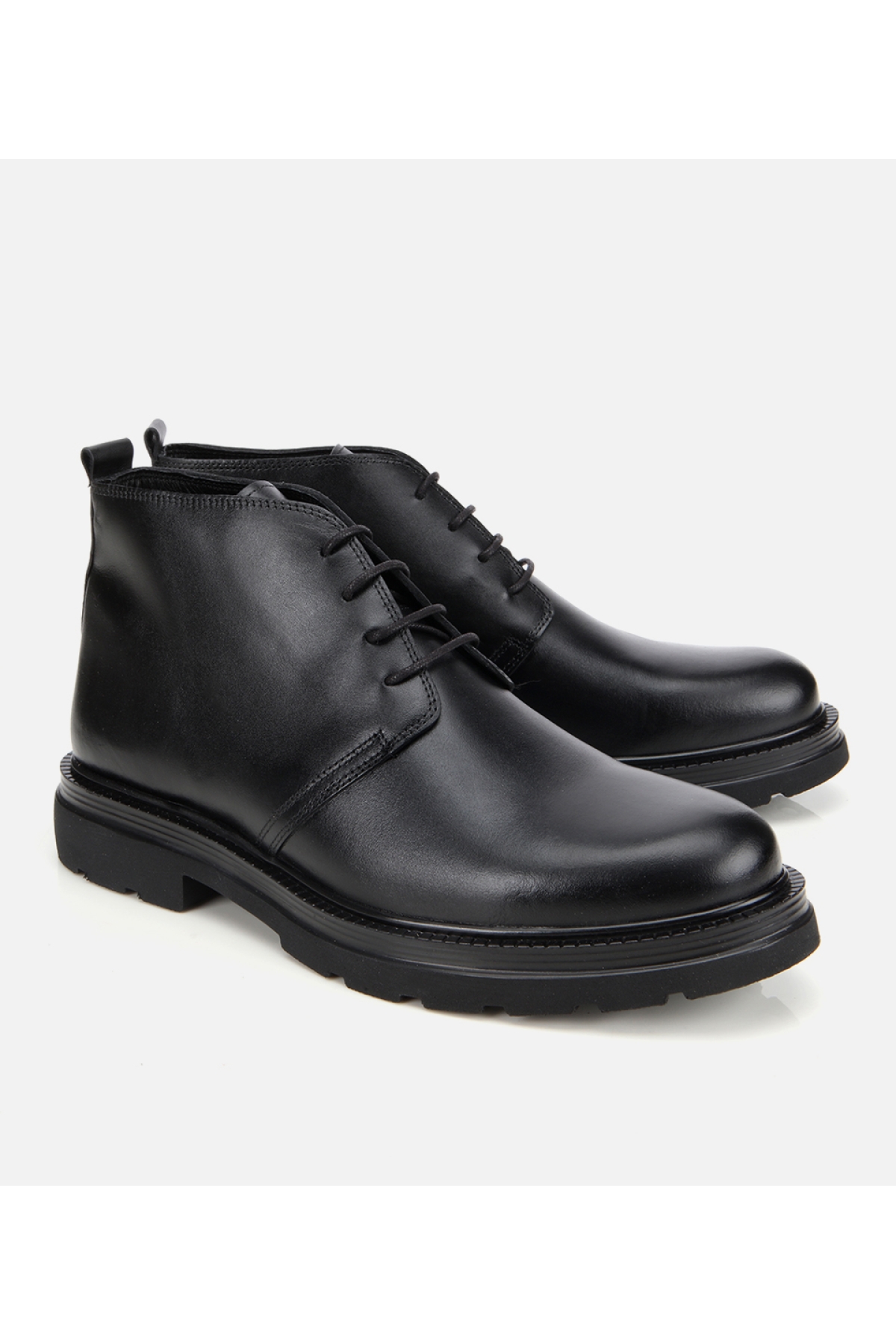 Erkek Deri Siyah BağcıklıYumuşak Dokulu Klasik Bot - Görsel 2