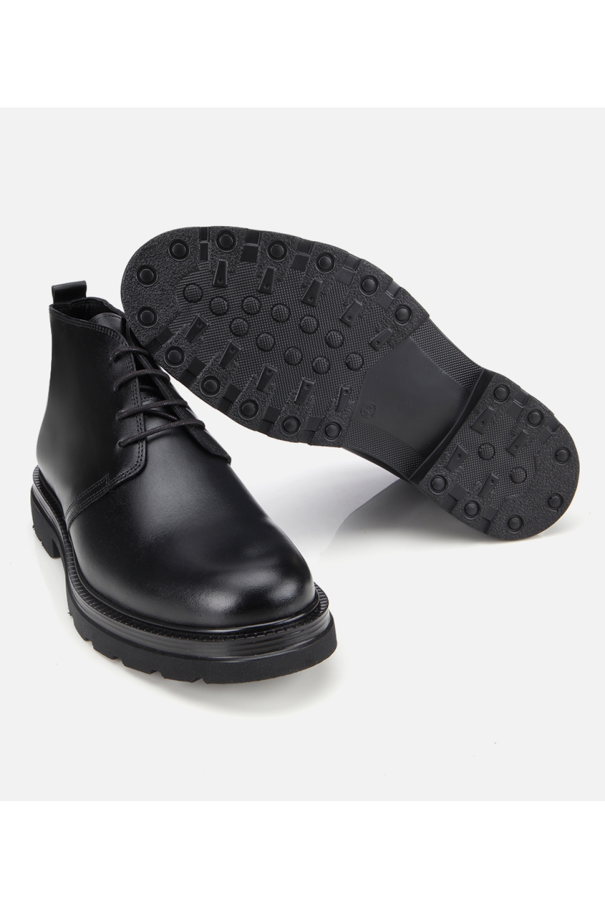 Erkek Deri Siyah BağcıklıYumuşak Dokulu Klasik Bot - Görsel 6