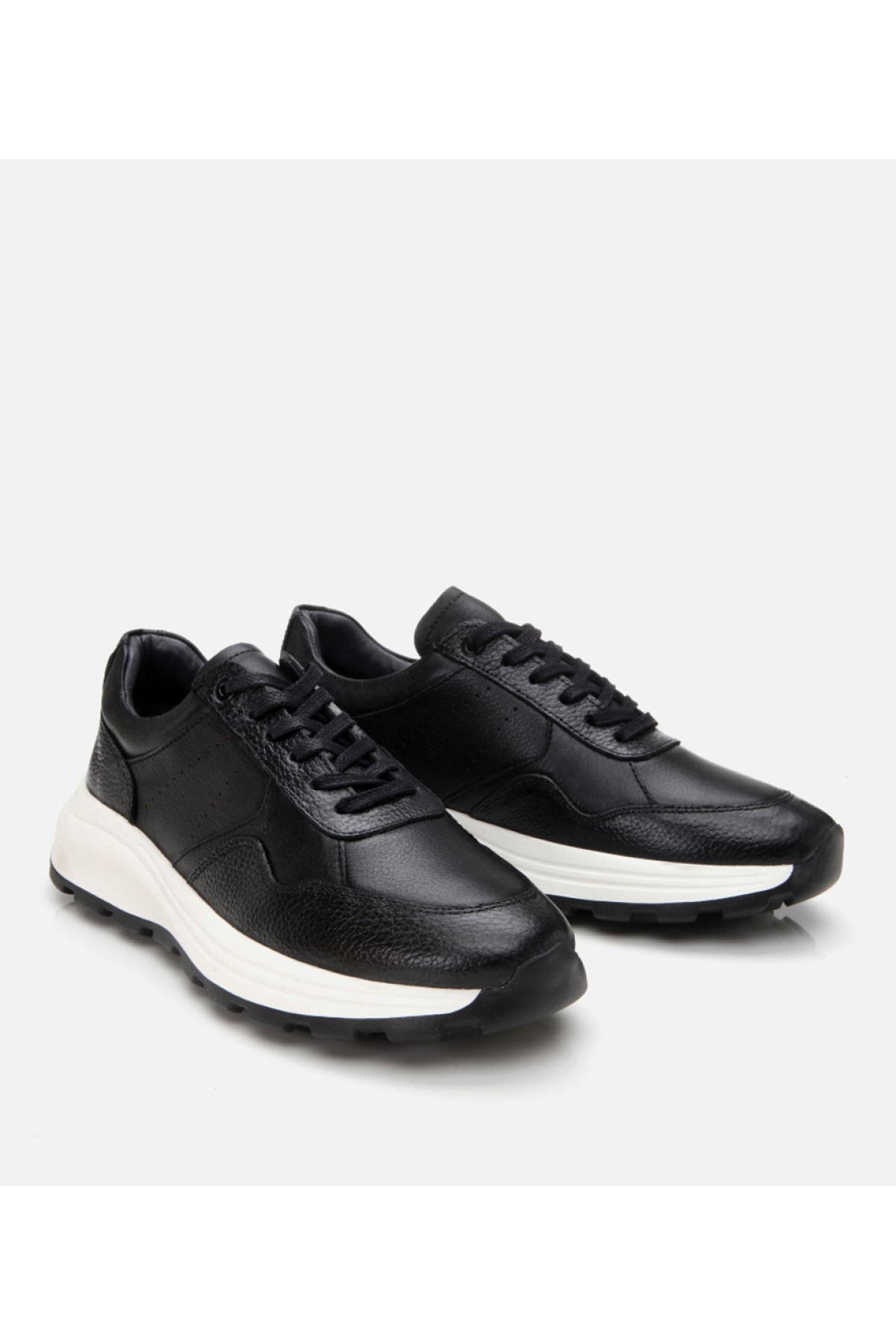Erkek Deri Siyah Spor Ayakkabı - Görsel 2