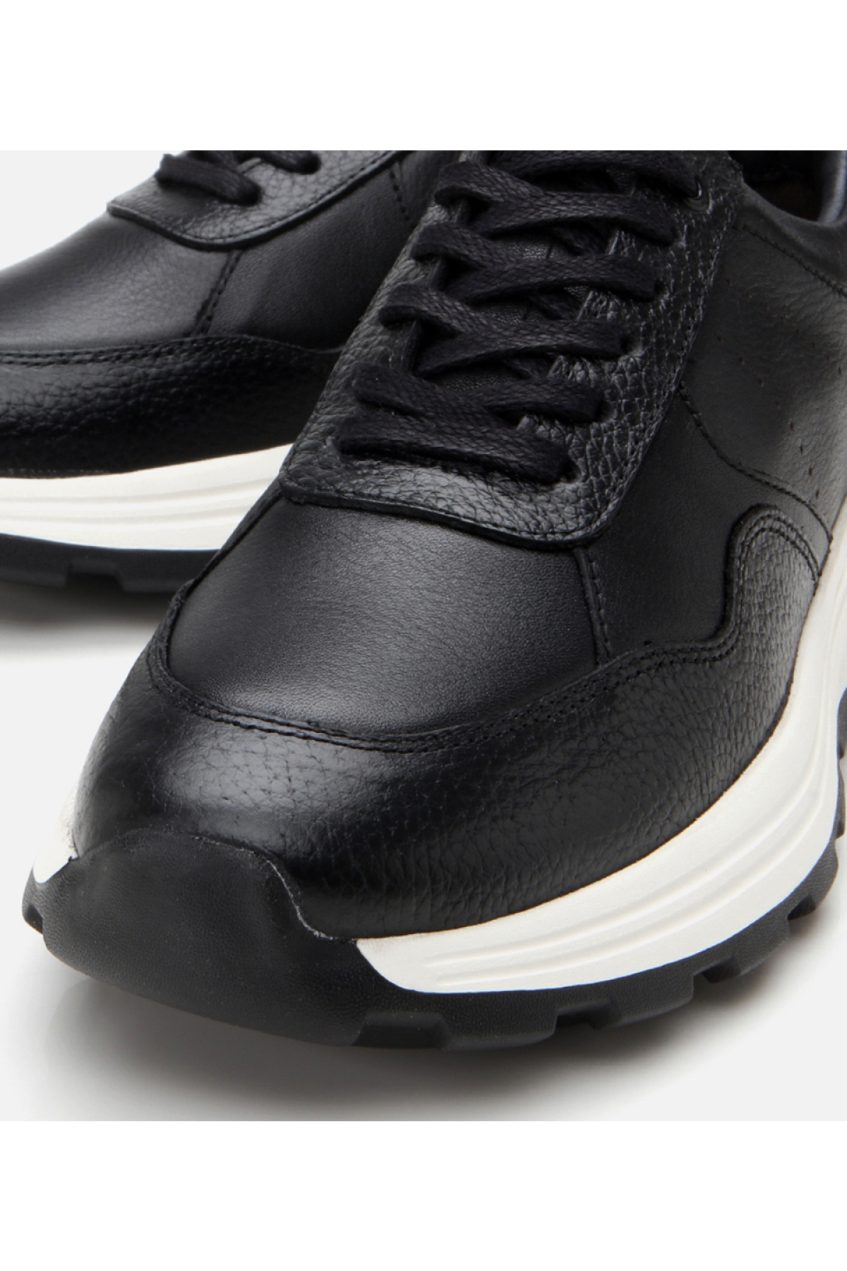 Erkek Deri Siyah Spor Ayakkabı - Görsel 3