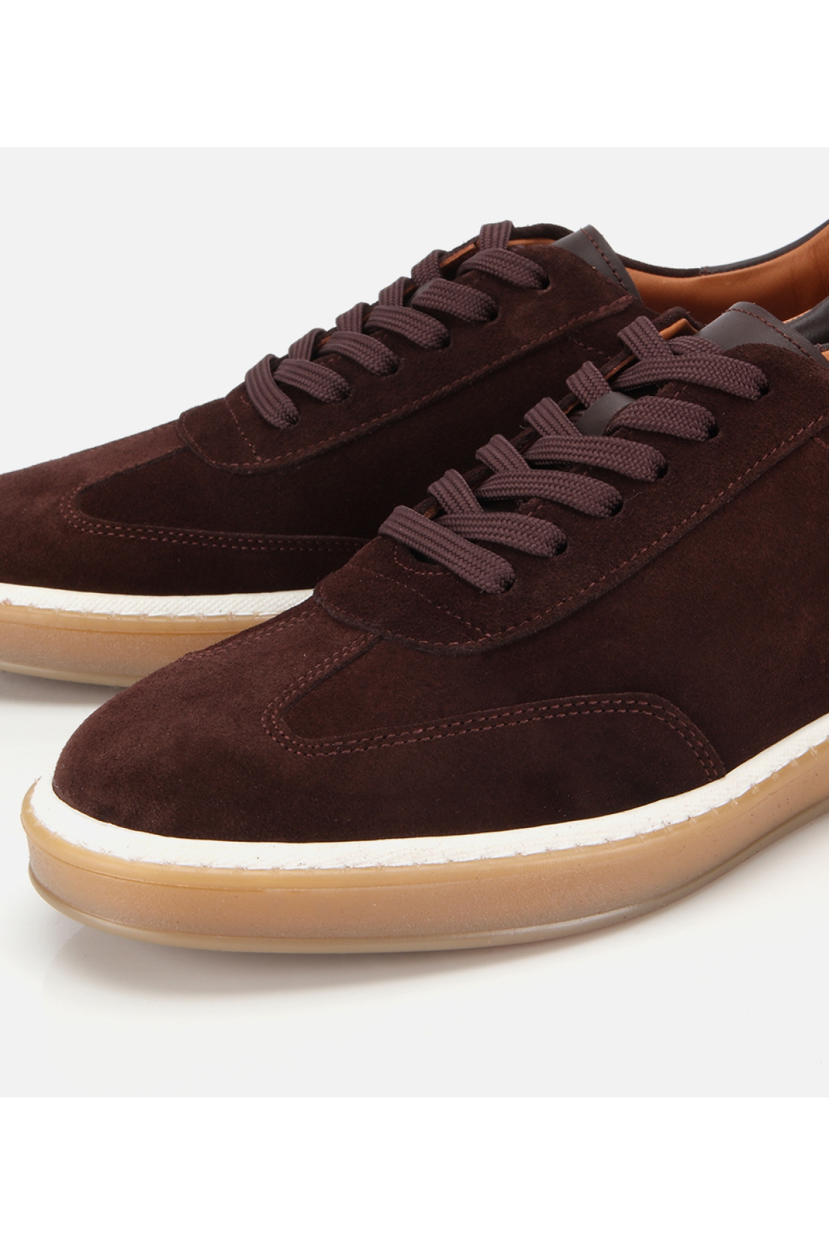 Erkek Süet Deri Kahverengi Düz Günlük Ayakkabı - Görsel 3