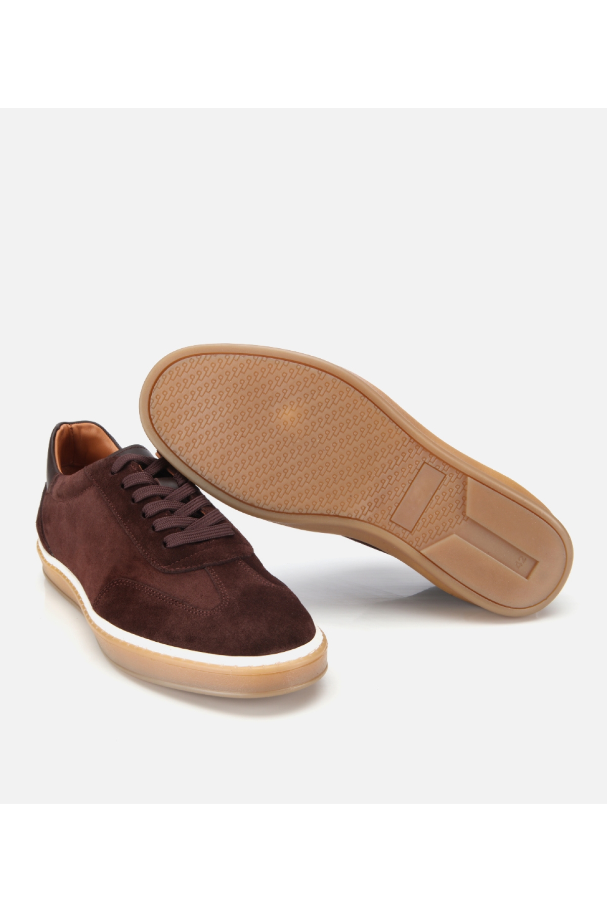 Erkek Süet Deri Kahverengi Düz Günlük Ayakkabı - Görsel 6