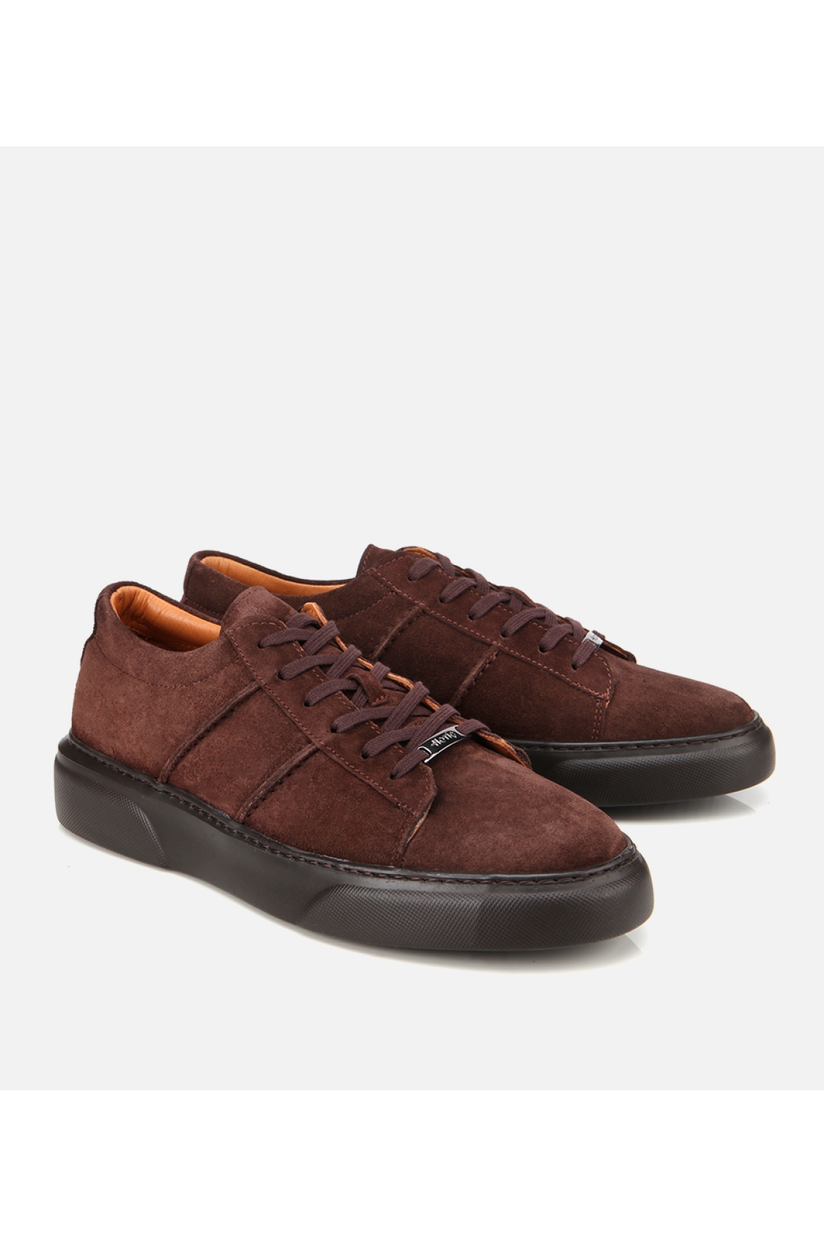 Erkek Süet Deri Kahverengi Düz Günlük Ayakkabı - Görsel 2