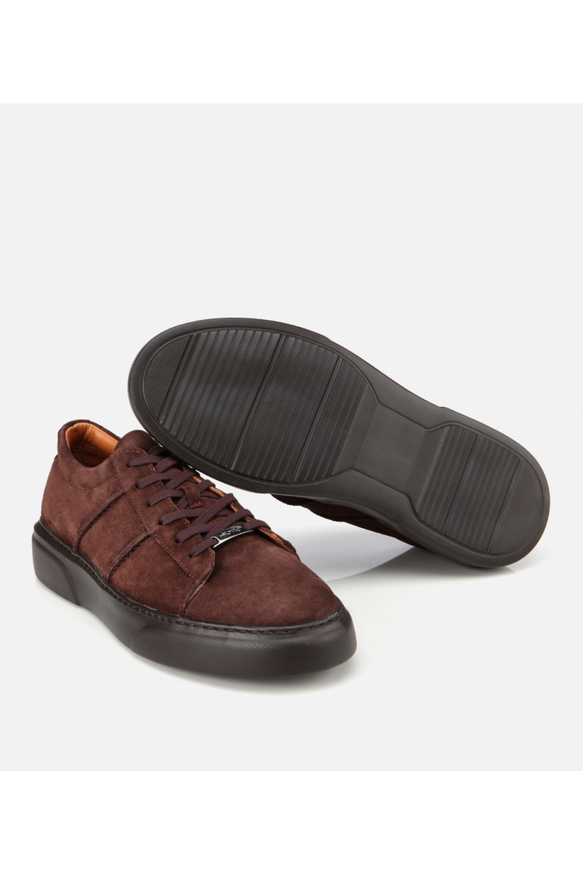 Erkek Süet Deri Kahverengi Düz Günlük Ayakkabı - Görsel 6