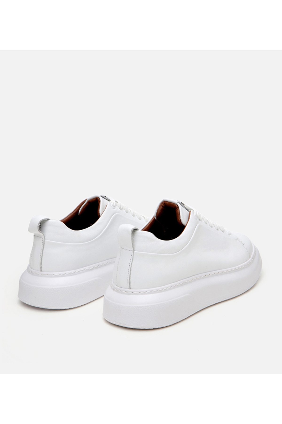 Erkek Deri Beyaz Hafif Tabanlı Spor Ayakkabı - Görsel 6