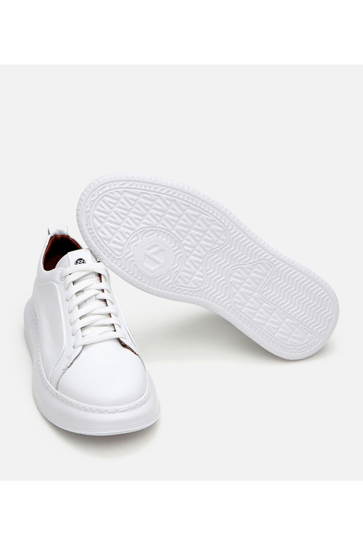 Erkek Deri Beyaz Hafif Tabanlı Spor Ayakkabı - Görsel 7