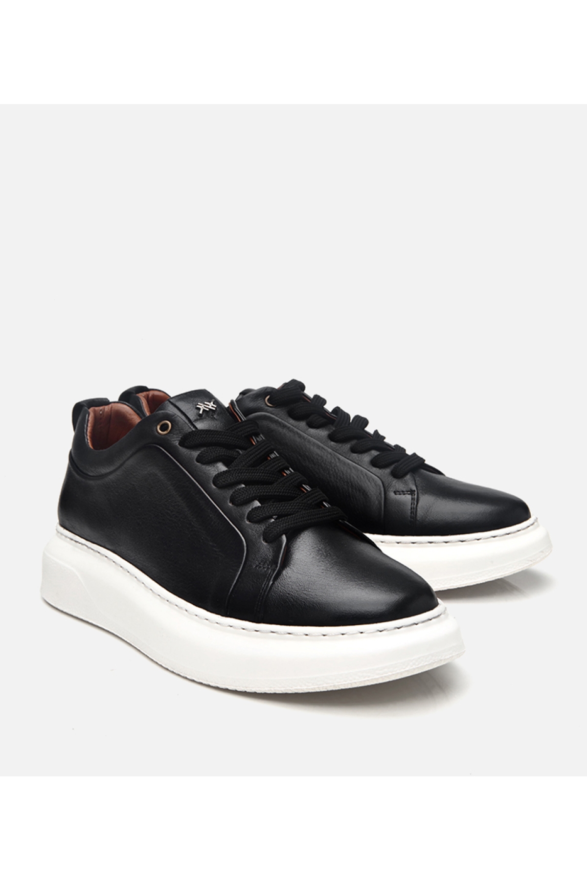 Erkek Deri Siyah Hafif Tabanlı Spor Ayakkabı - Görsel 2