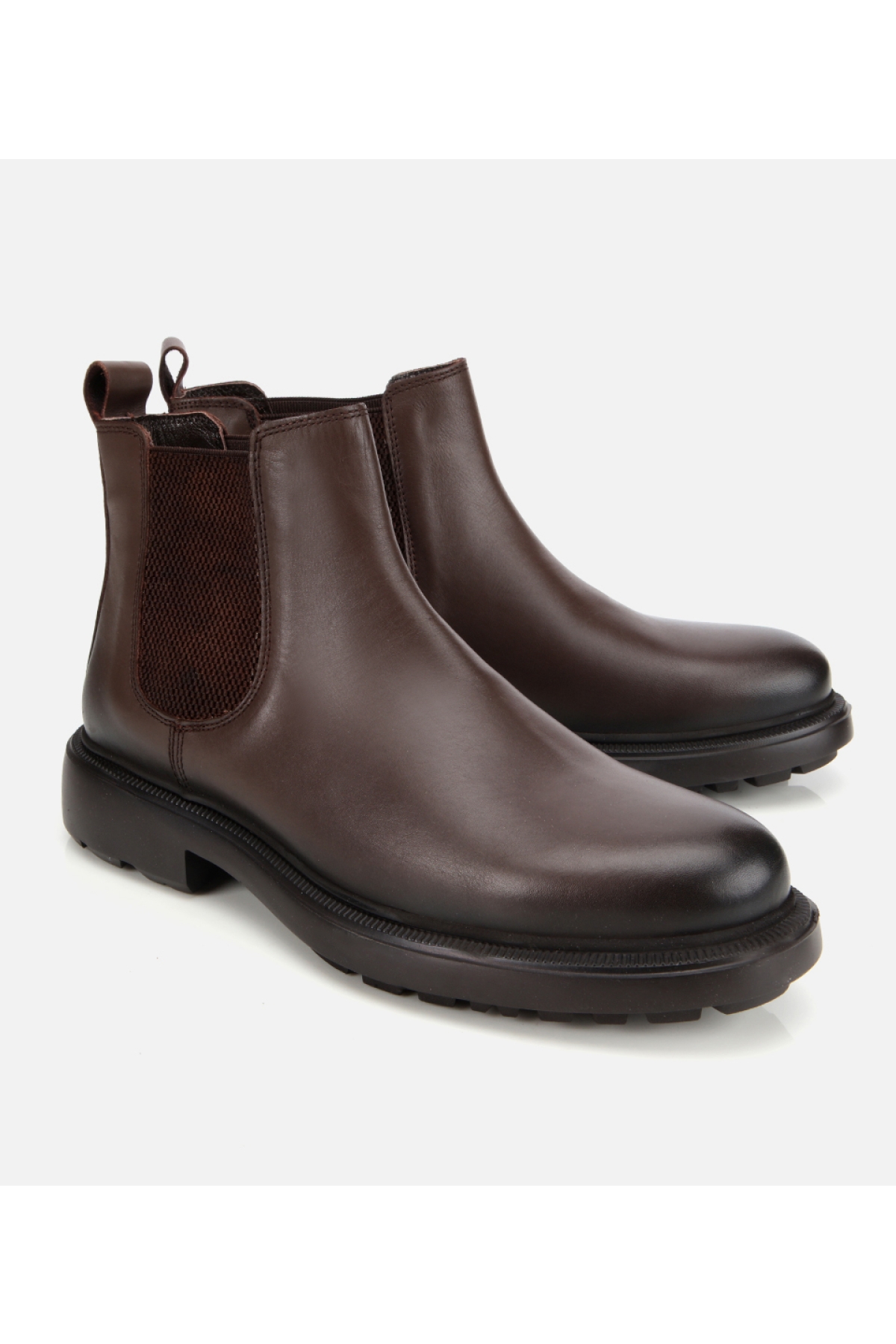 Erkek Deri Kahverengi Lastik Detaylı Chelsea Bot - Görsel 2