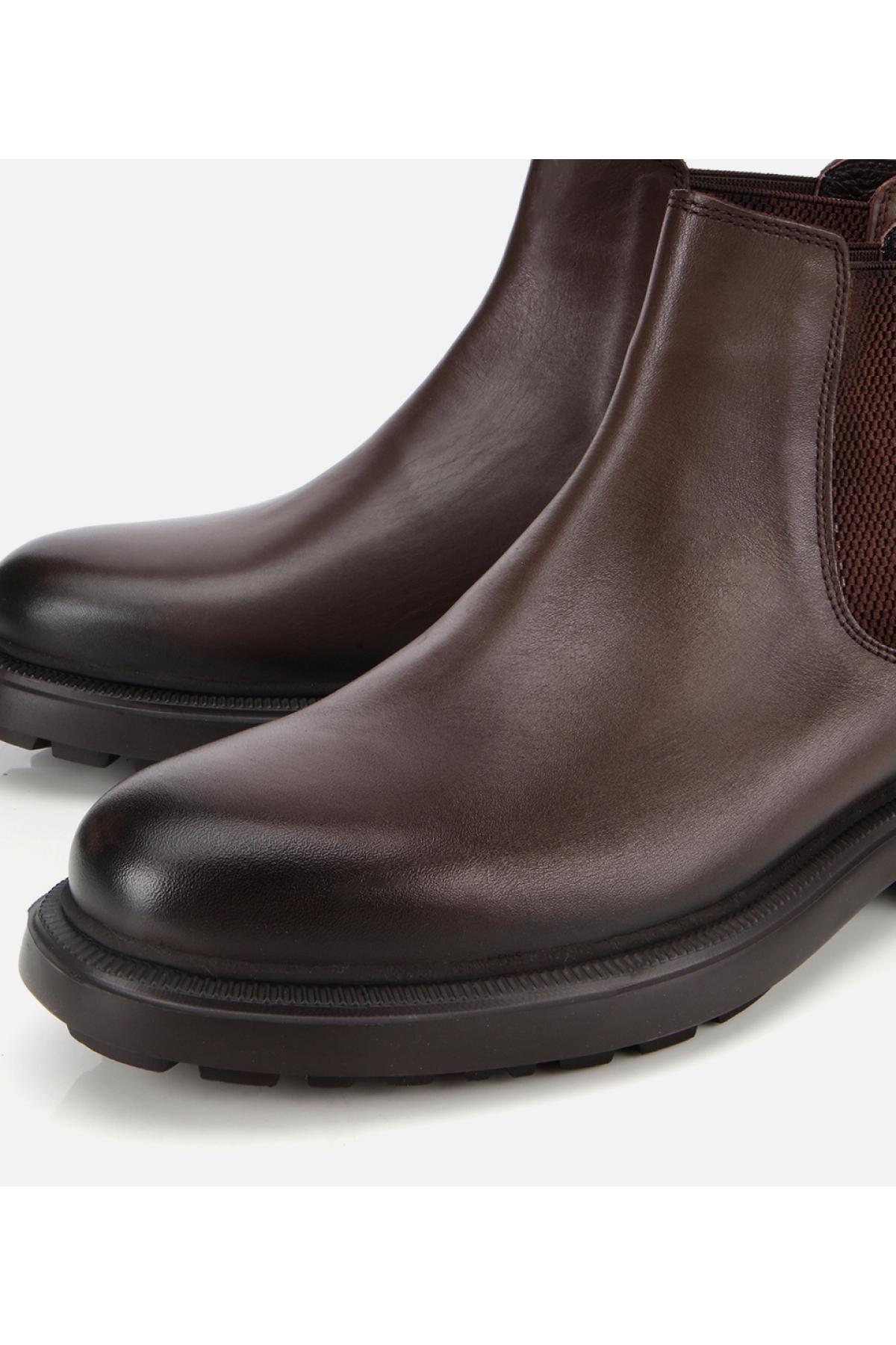 Erkek Deri Kahverengi Lastik Detaylı Chelsea Bot - Görsel 3