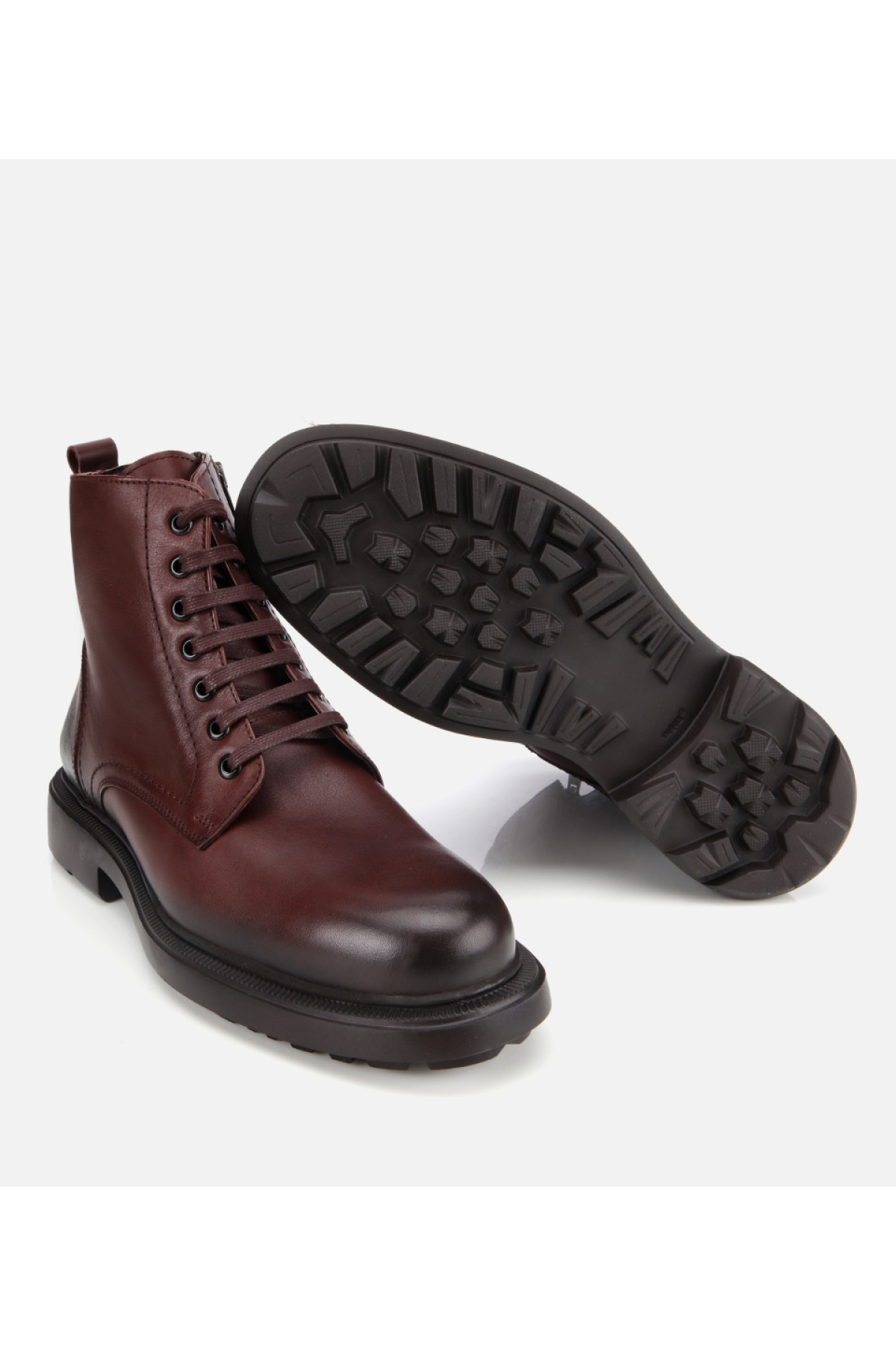 Erkek Deri Kahverengi Fermuarlı Kalın Tabanlı Casual Bot - Görsel 6