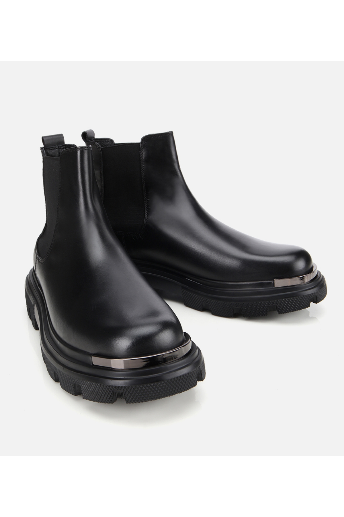 Erkek Deri Siyah Lastik Detaylı Yüksek Tabanlı Chelsea Bot - Görsel 2