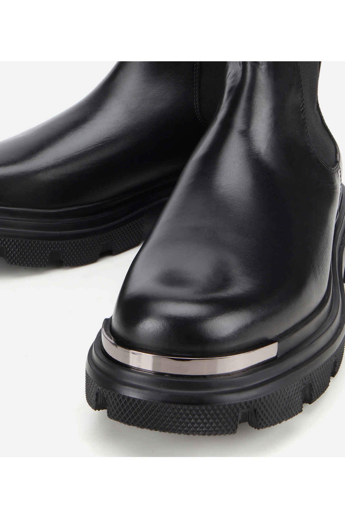 Erkek Deri Siyah Lastik Detaylı Yüksek Tabanlı Chelsea Bot - Görsel 3