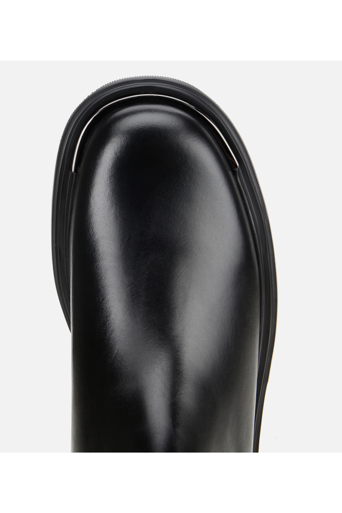 Erkek Deri Siyah Lastik Detaylı Yüksek Tabanlı Chelsea Bot - Görsel 5