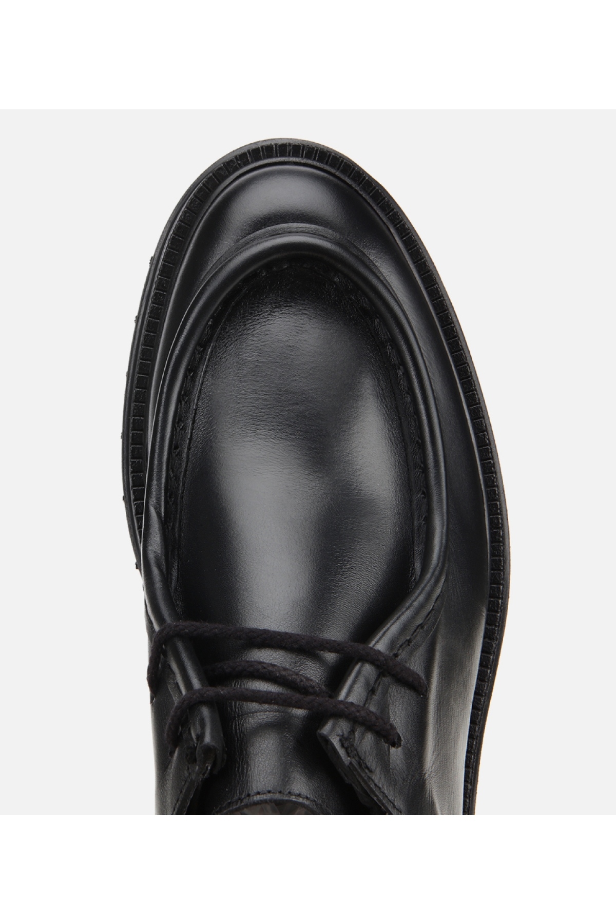 Erkek Deri Siyah Yumuşak Dokulu Bağcıklı Yüksek Tabanlı Klasik Ayakkabı - Görsel 5