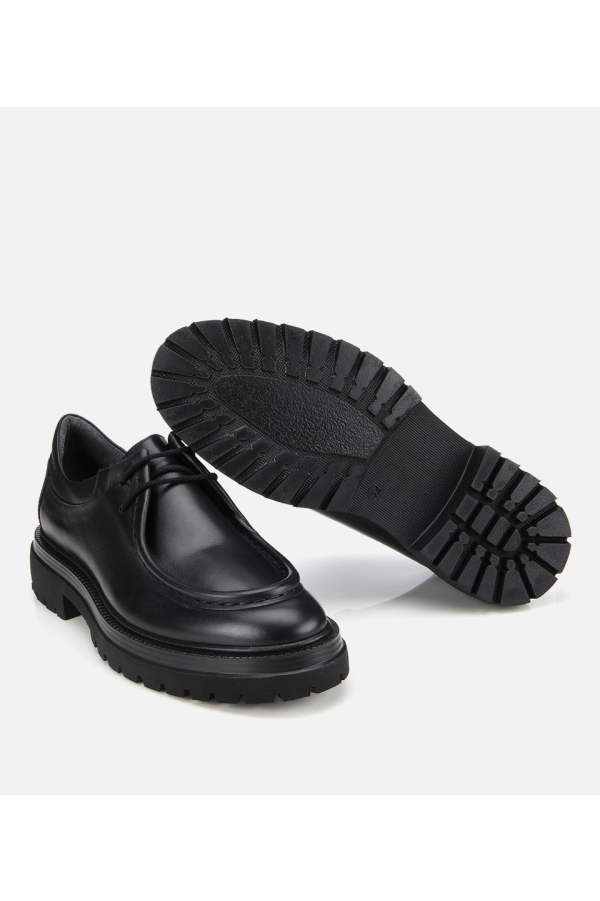 Erkek Deri Siyah Yumuşak Dokulu Bağcıklı Yüksek Tabanlı Klasik Ayakkabı - Görsel 6