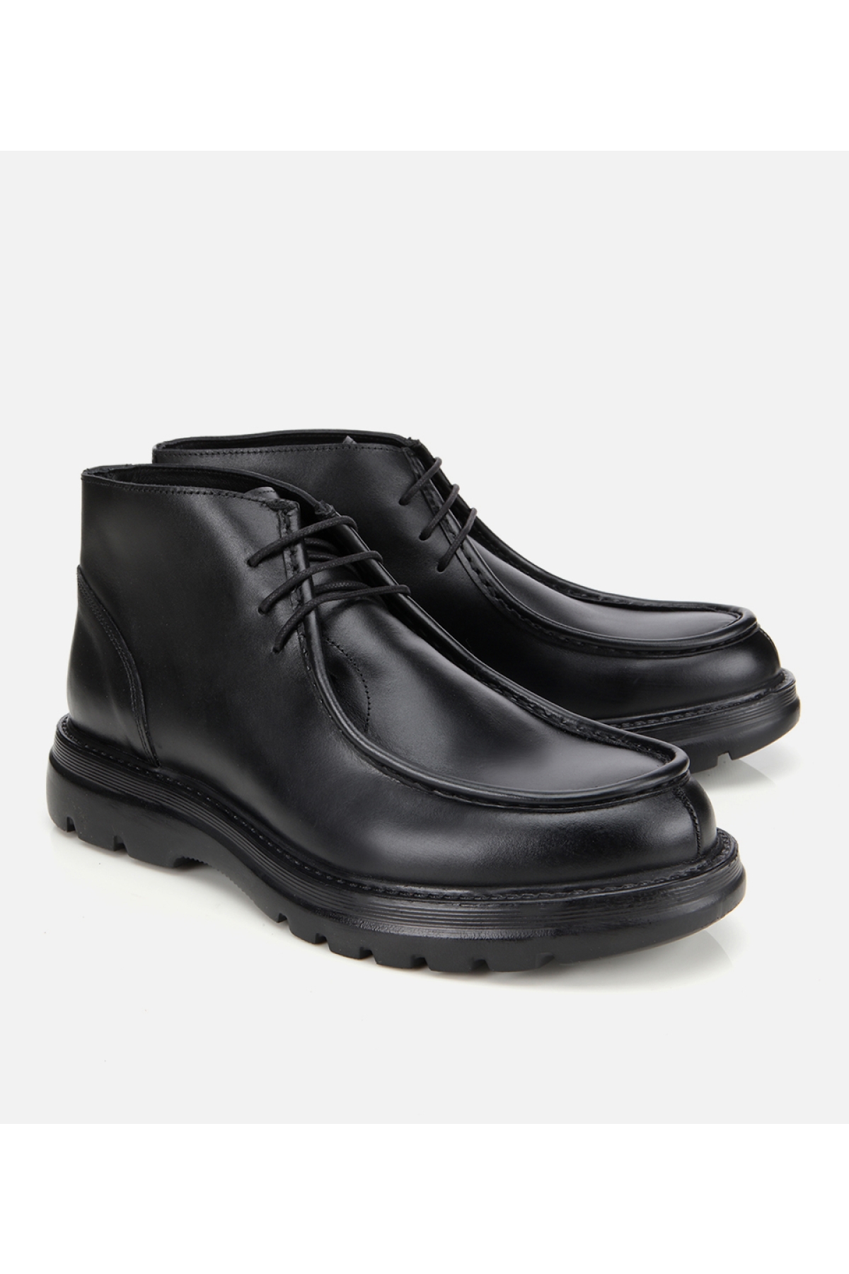 Erkek Deri Siyah Yumuşak Dokulu Kalın Tabanlı Klasik Bot - Görsel 2