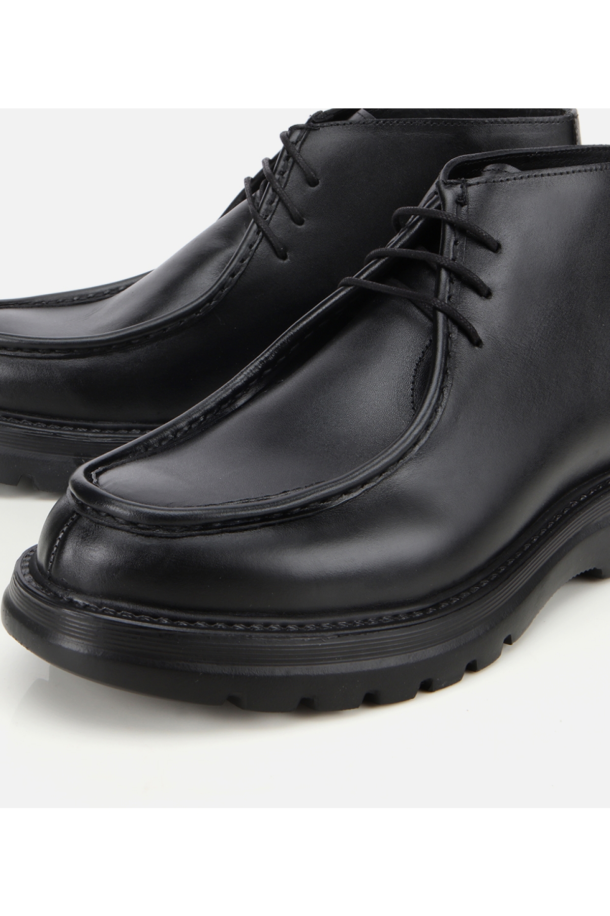 Erkek Deri Siyah Yumuşak Dokulu Kalın Tabanlı Klasik Bot - Görsel 3