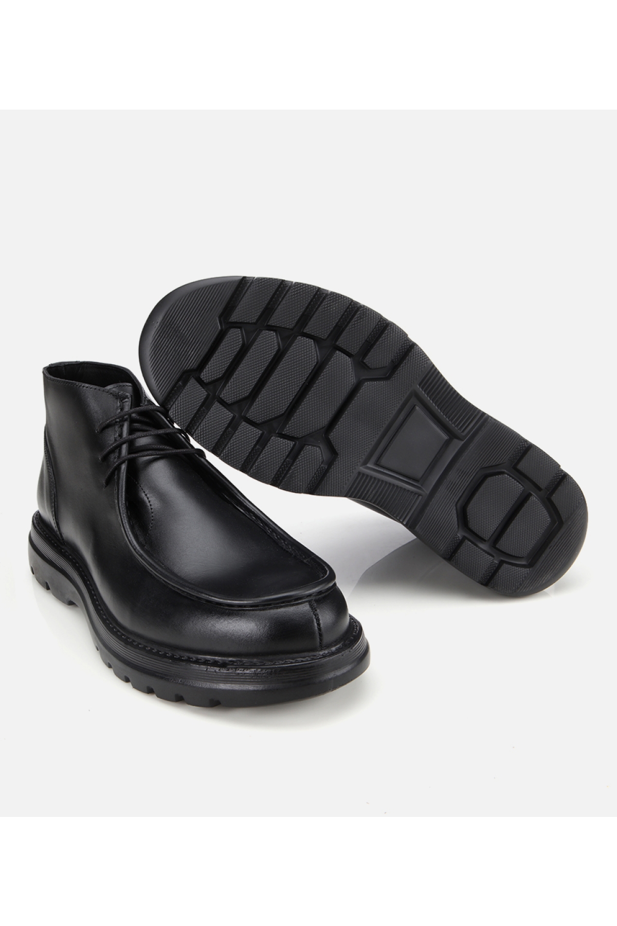 Erkek Deri Siyah Yumuşak Dokulu Kalın Tabanlı Klasik Bot - Görsel 6
