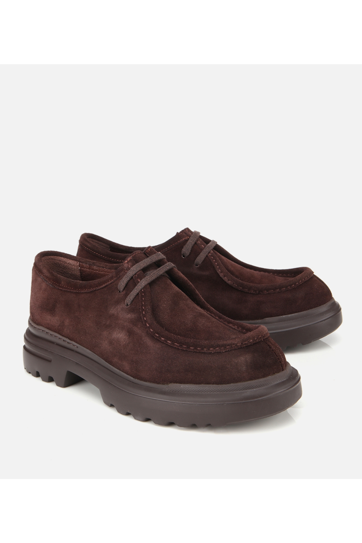 Erkek Süet Deri Kahverengi Yüksek Tabanlı Günlük Ayakkabı - Görsel 2