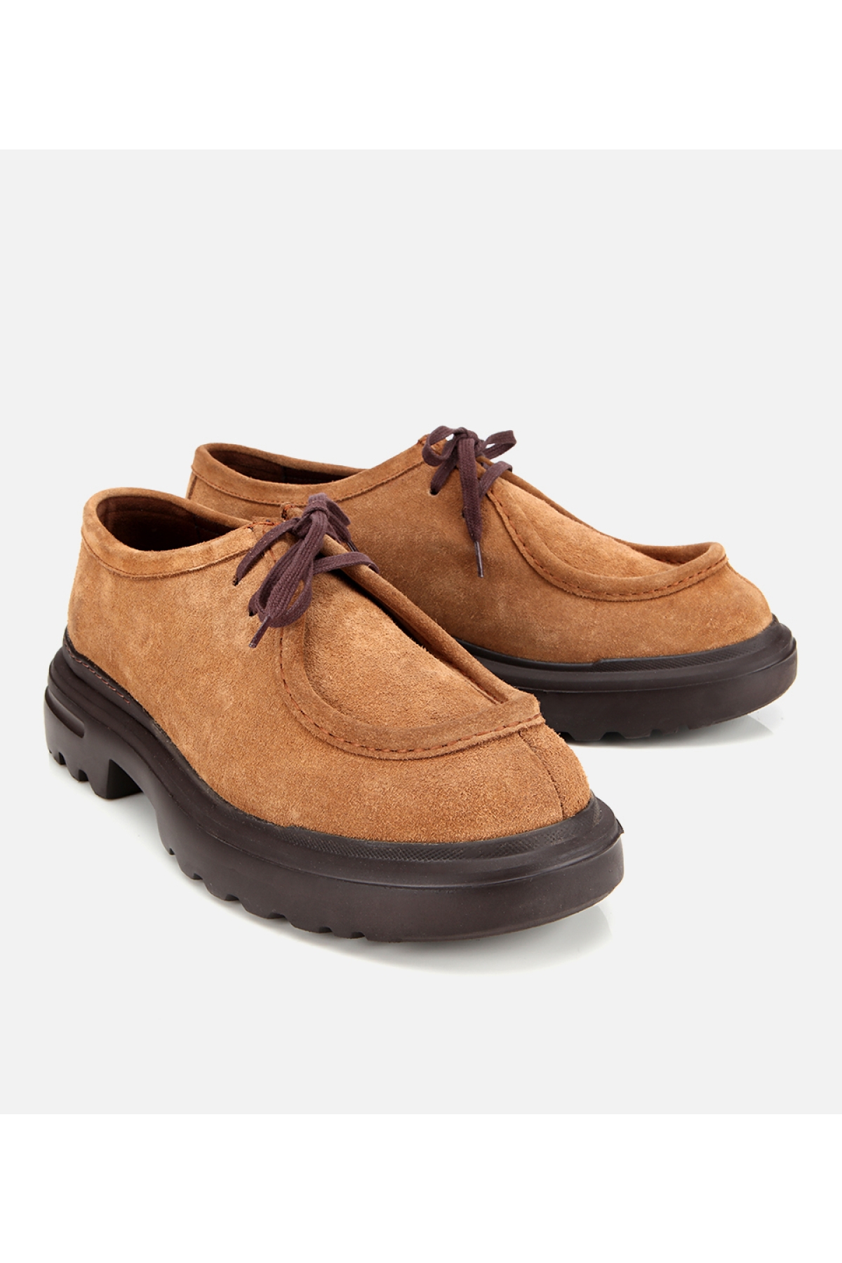 Erkek Süet Deri Taba Yüksek Tabanlı Günlük Ayakkabı - Görsel 2
