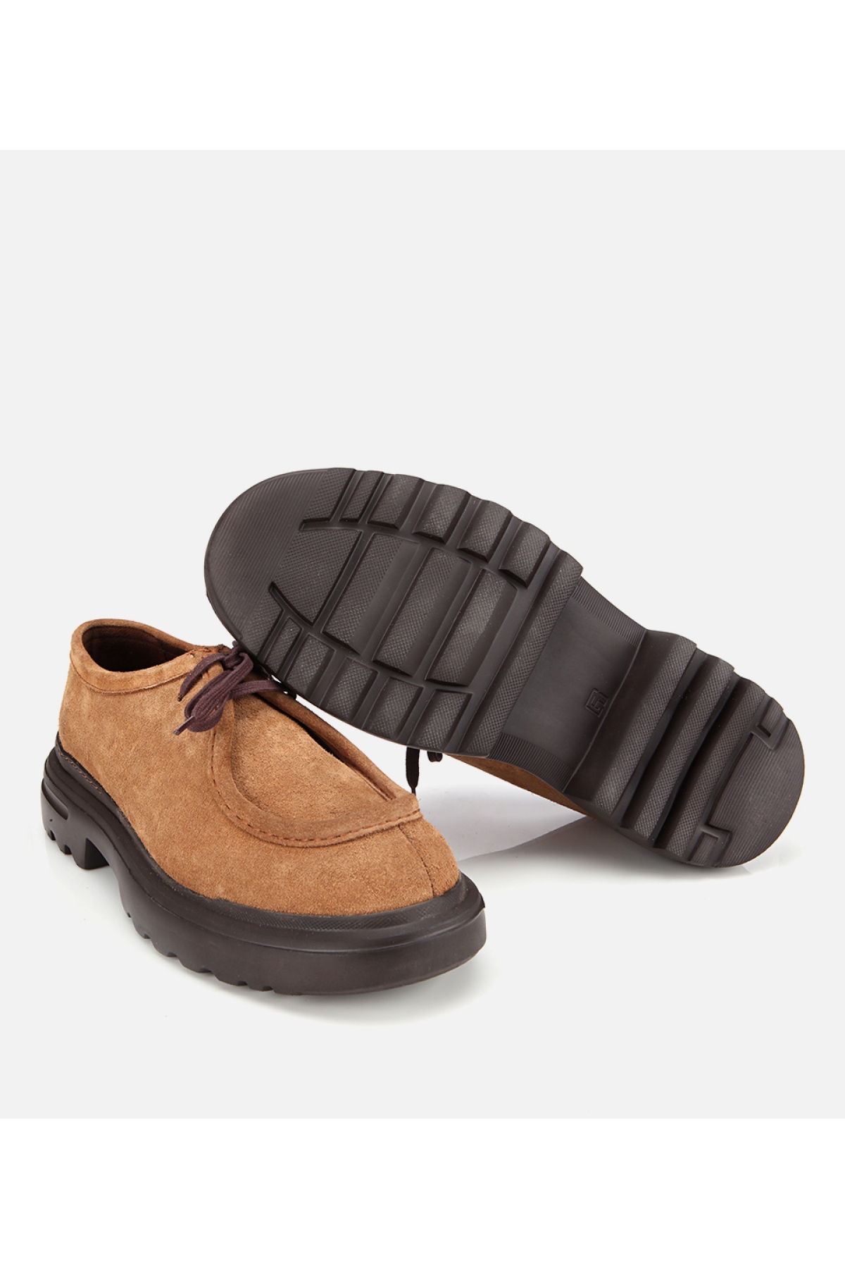 Erkek Süet Deri Taba Yüksek Tabanlı Günlük Ayakkabı - Görsel 6
